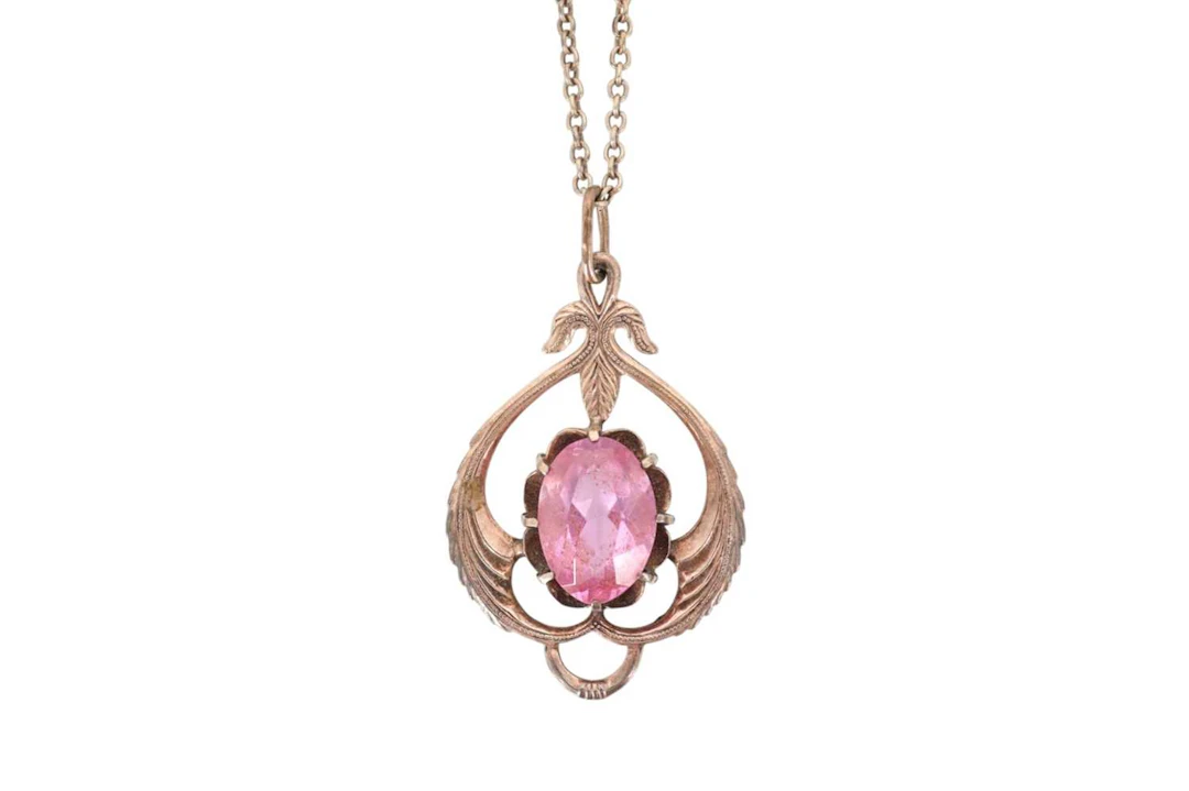 EDWARDIAN PINK GEMSTONE PENDANT EARLY 20TH CENTURY