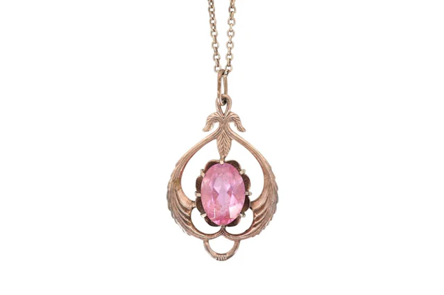 EDWARDIAN PINK GEMSTONE PENDANT EARLY 20TH CENTURY