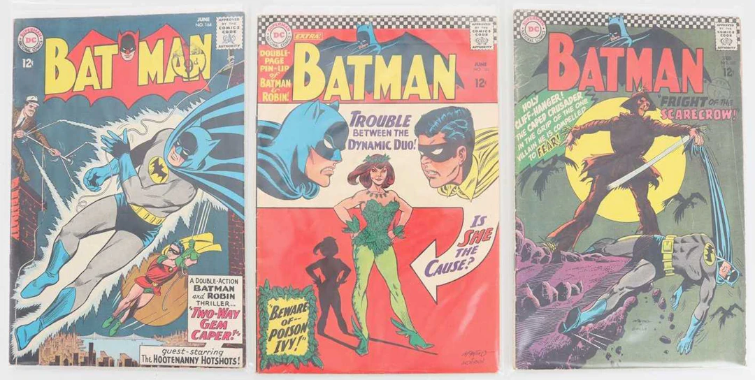 DC BATMAN #164, #180 AND #181, INCLUDING FIRST APPEARANCE OF POISON