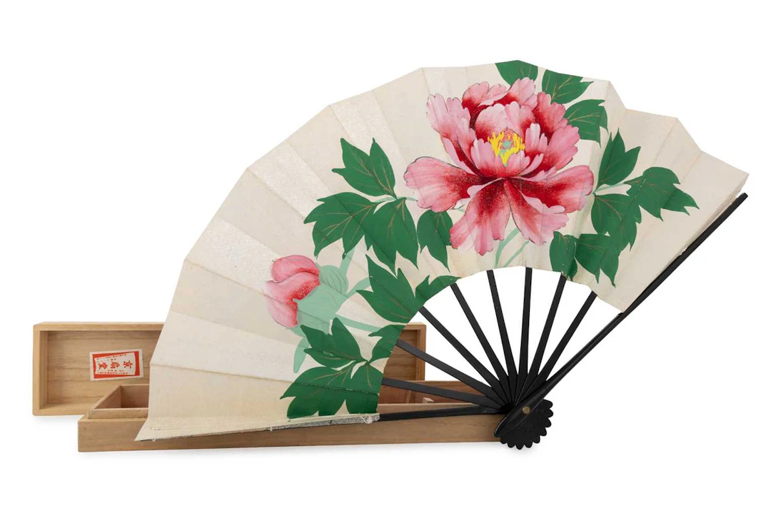 CHINESE PAINTED FAN MID 20TH CENTURY