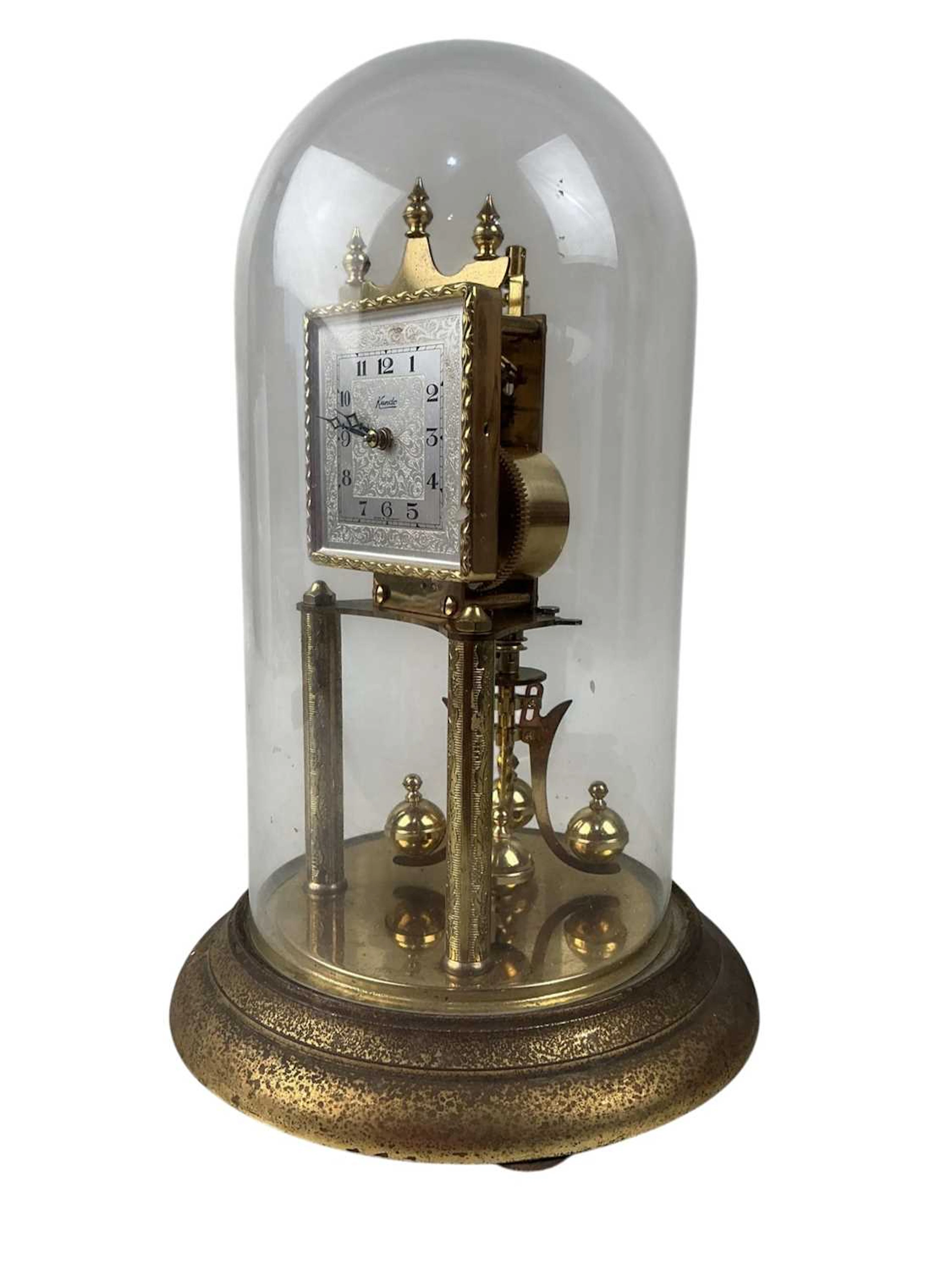 KUNDO BRASS MANTEL CLOCK MID 20TH CENTURY