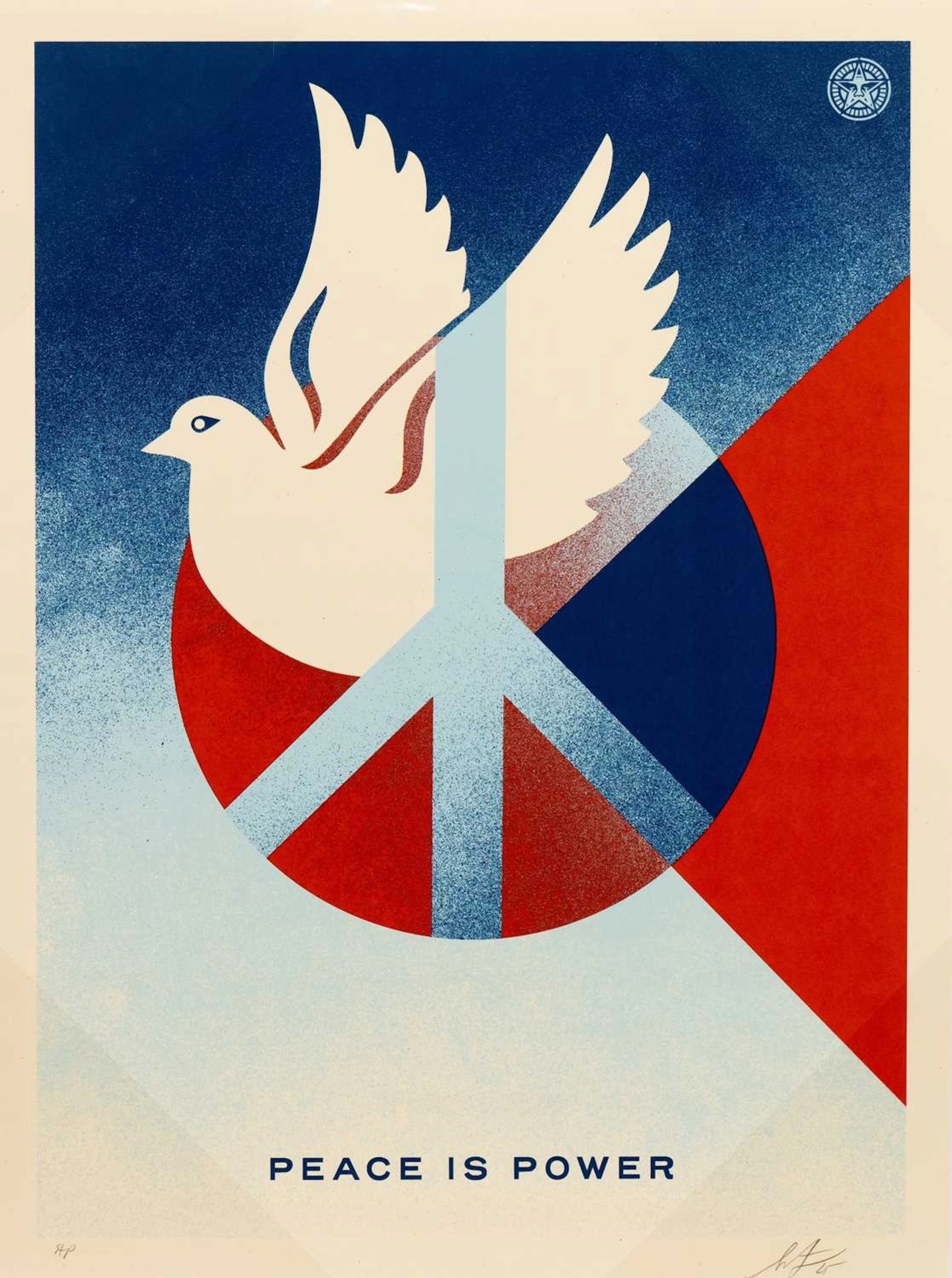 SHEPARD FAIREY PEACE IS POWER (CREAM DOVE)