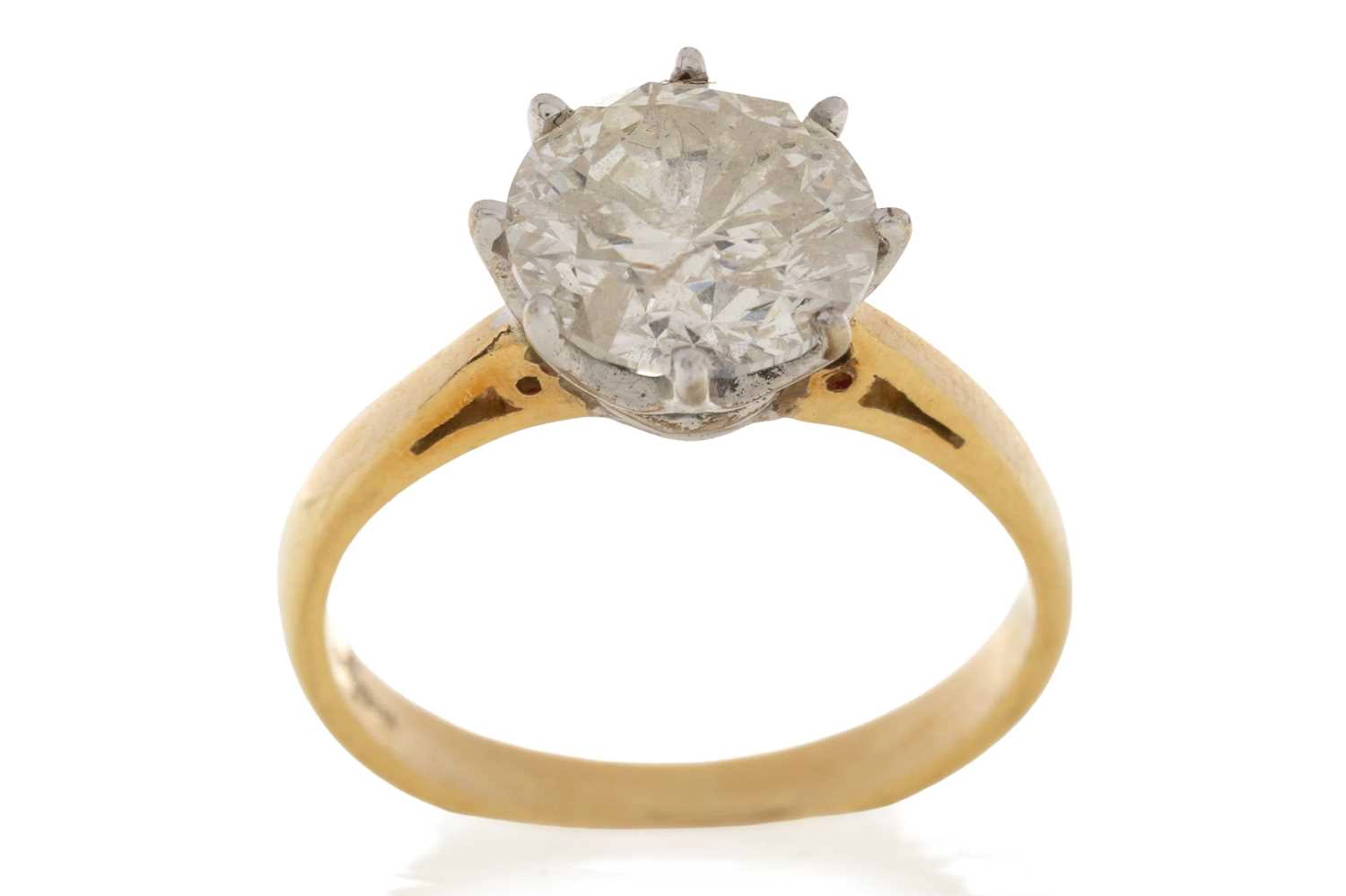 DIAMOND SOLITAIRE RING LATE 20TH CENTURY