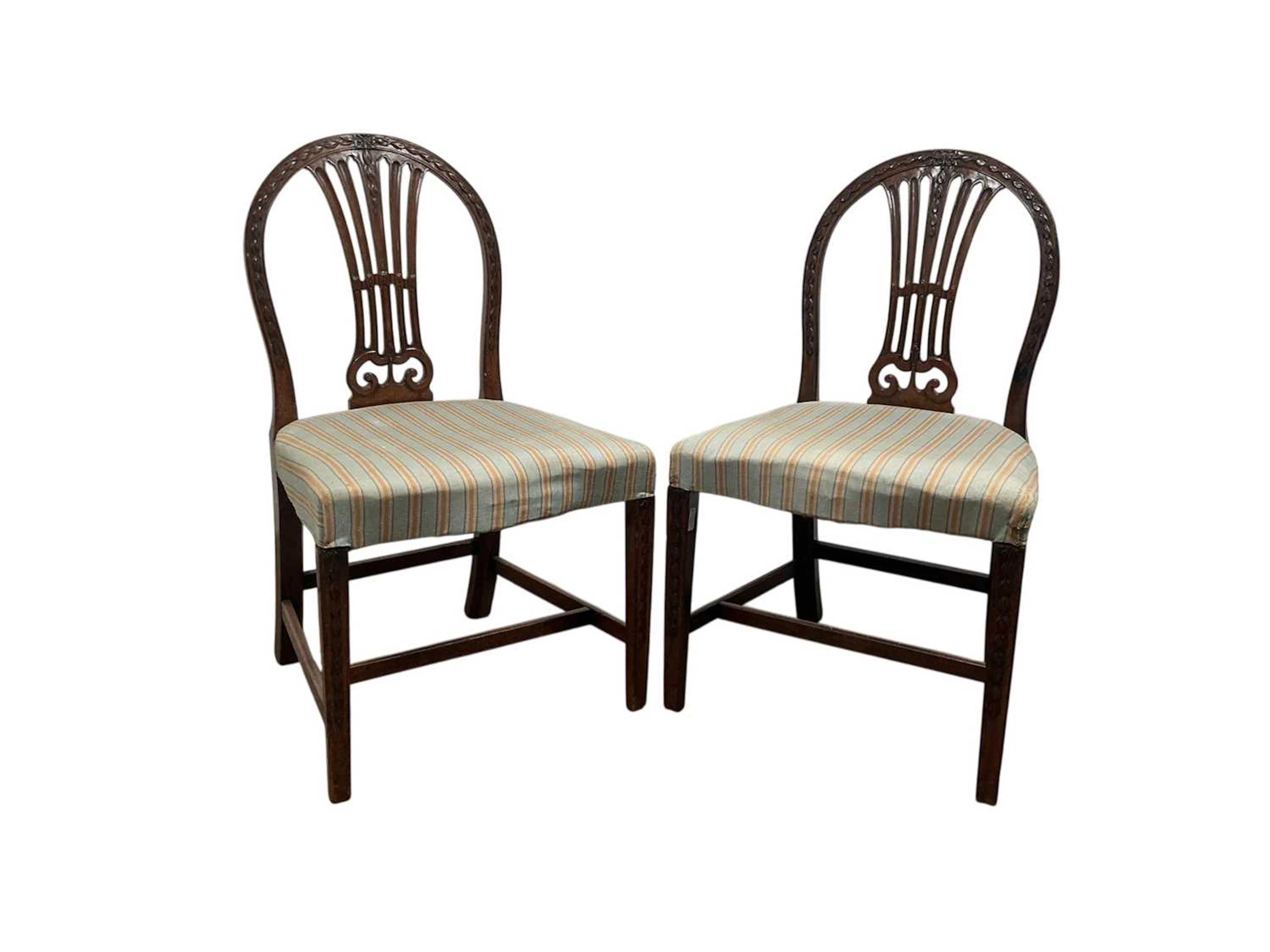 PAIR OF HEPPLEWHITE STYLE MAHOGANY DINING CHAIRS LATE 19TH CENTURY