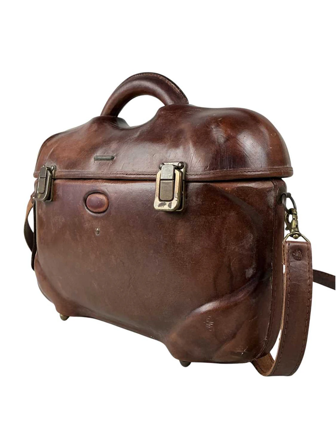 LEATHER BAG EARLY/MID 20TH CENTURY