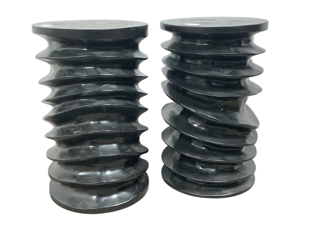 PAIR OF EBONISED OCCASIONAL TABLES LATE 20TH CENTURY