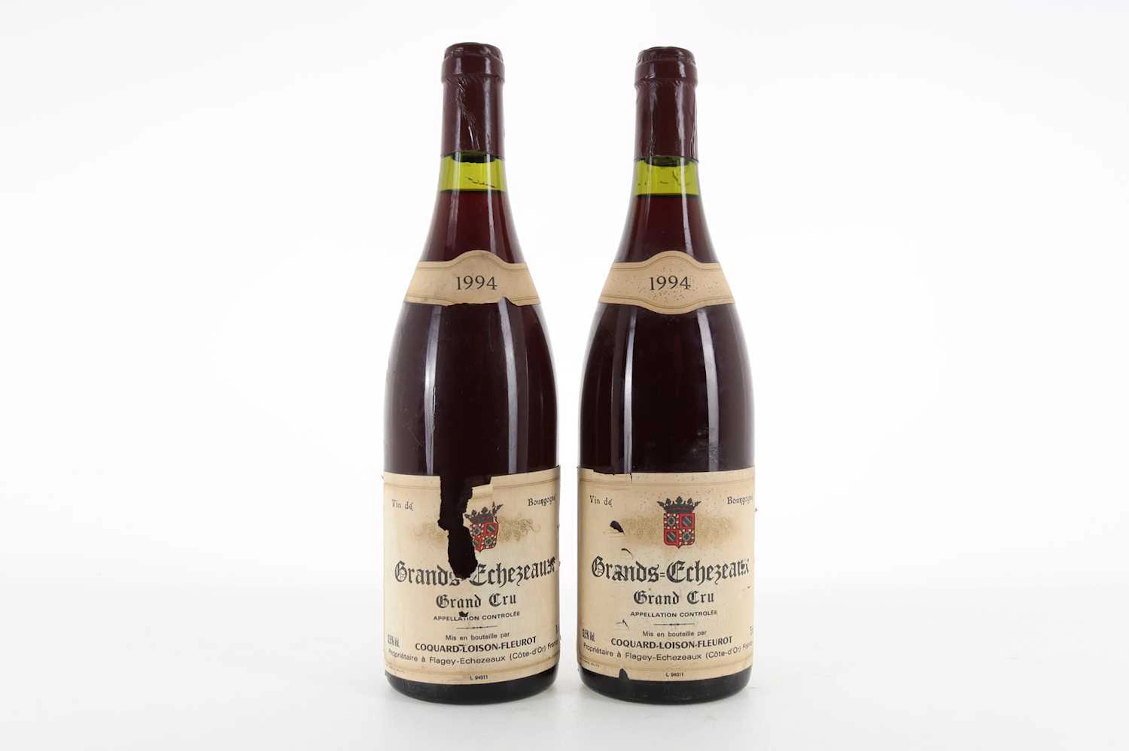 TWO BOTTLES OF COQUARD-LOISON-FLEUROT 1994 GRANDS=ECHEZEAUX GRAND CRU BURGUNDY