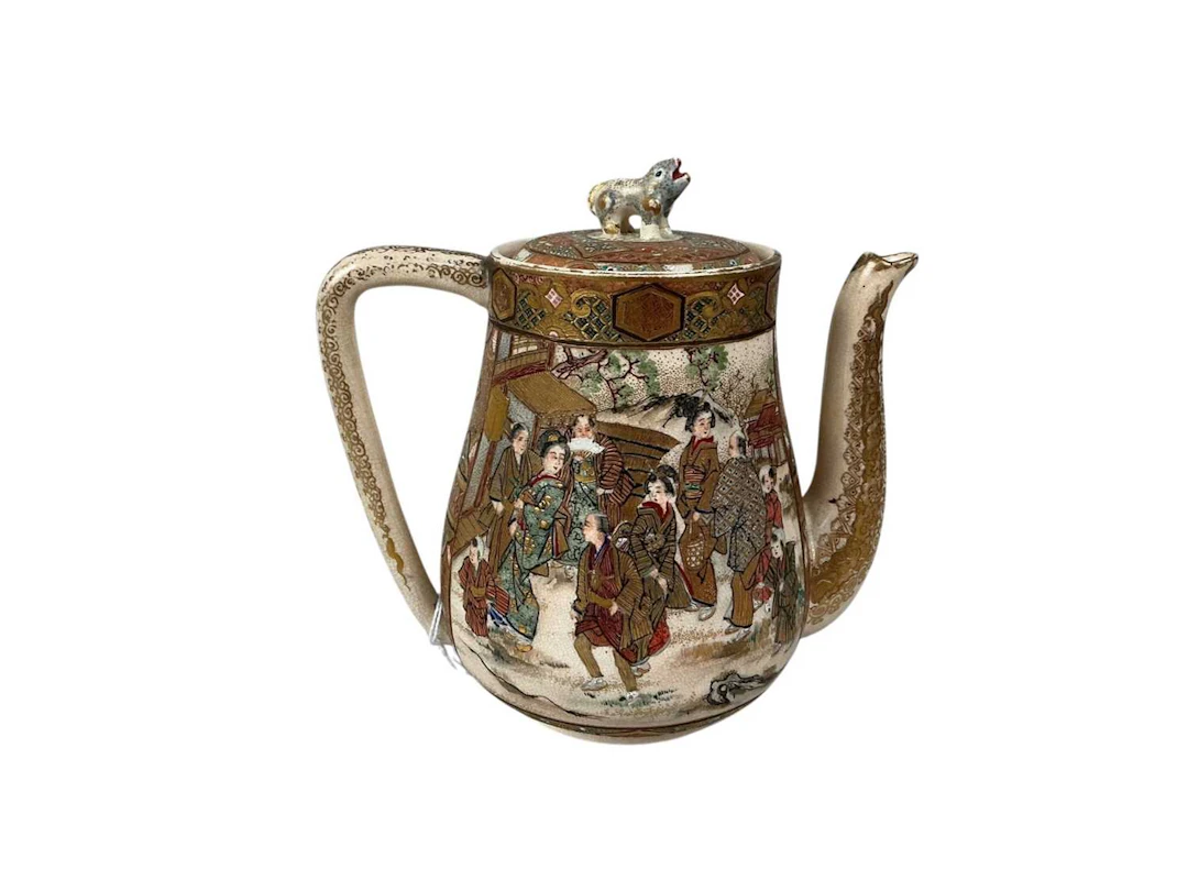JAPANESE SATSUMA THREE PIECE TEA SERVICE LATE 19TH CENTURY
