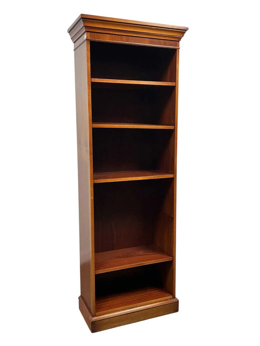 YEW WOOD OPEN BOOKCASE LATE 20TH CENTURY