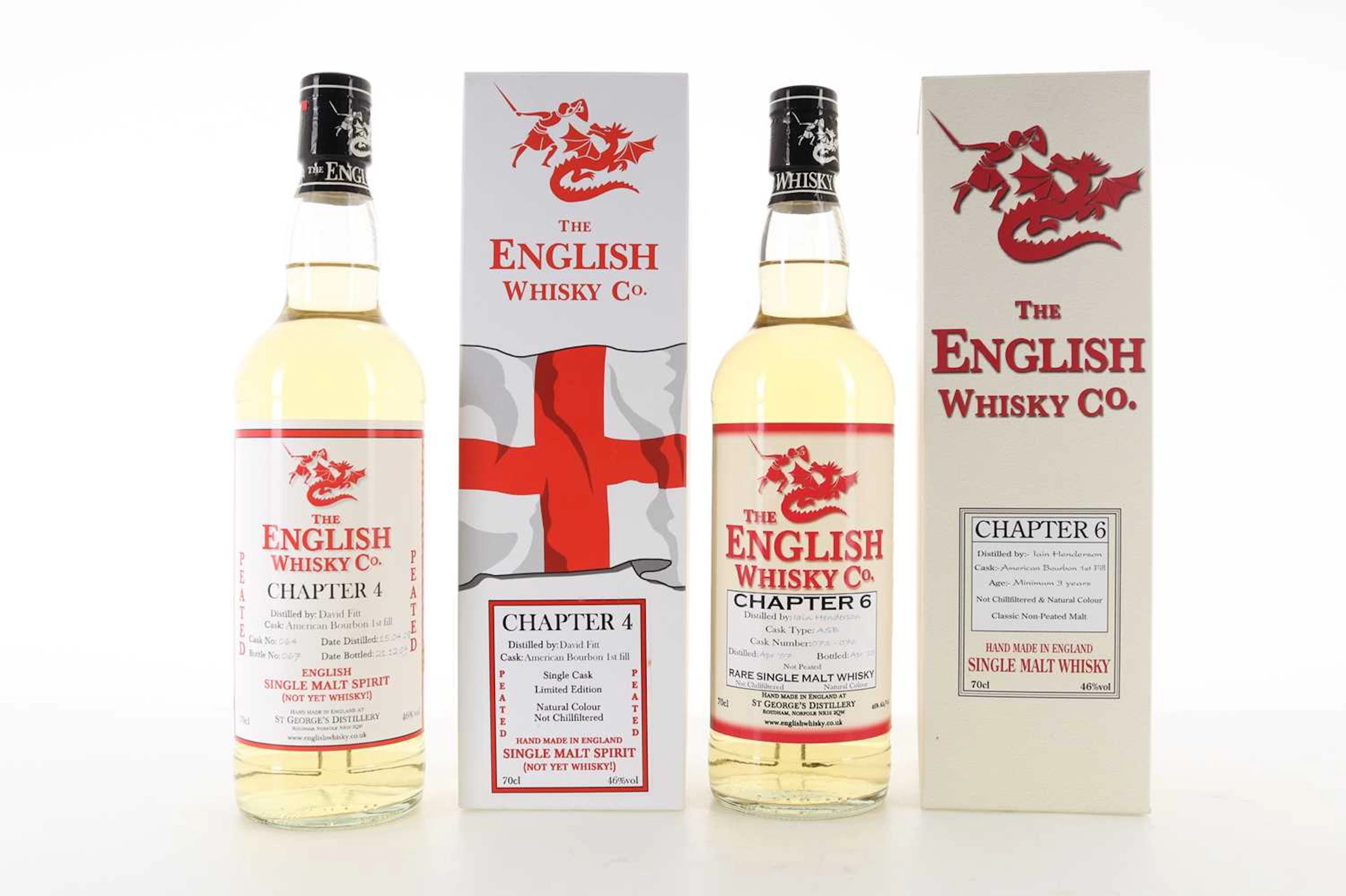 THE ENGLISH WHISKY CO. 2008 CHAPTER 4 PEATED SPIRIT AND 2007 CHAPTER
