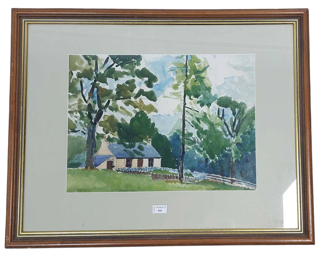 * JOHN MCNAIRN (SCOTTISH 1910 - 2009) HOUSE IN THE TREE