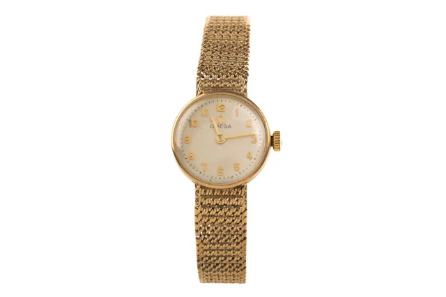 OMEGA NINE CARAT GOLD MANUAL WIND WRIST WATCH