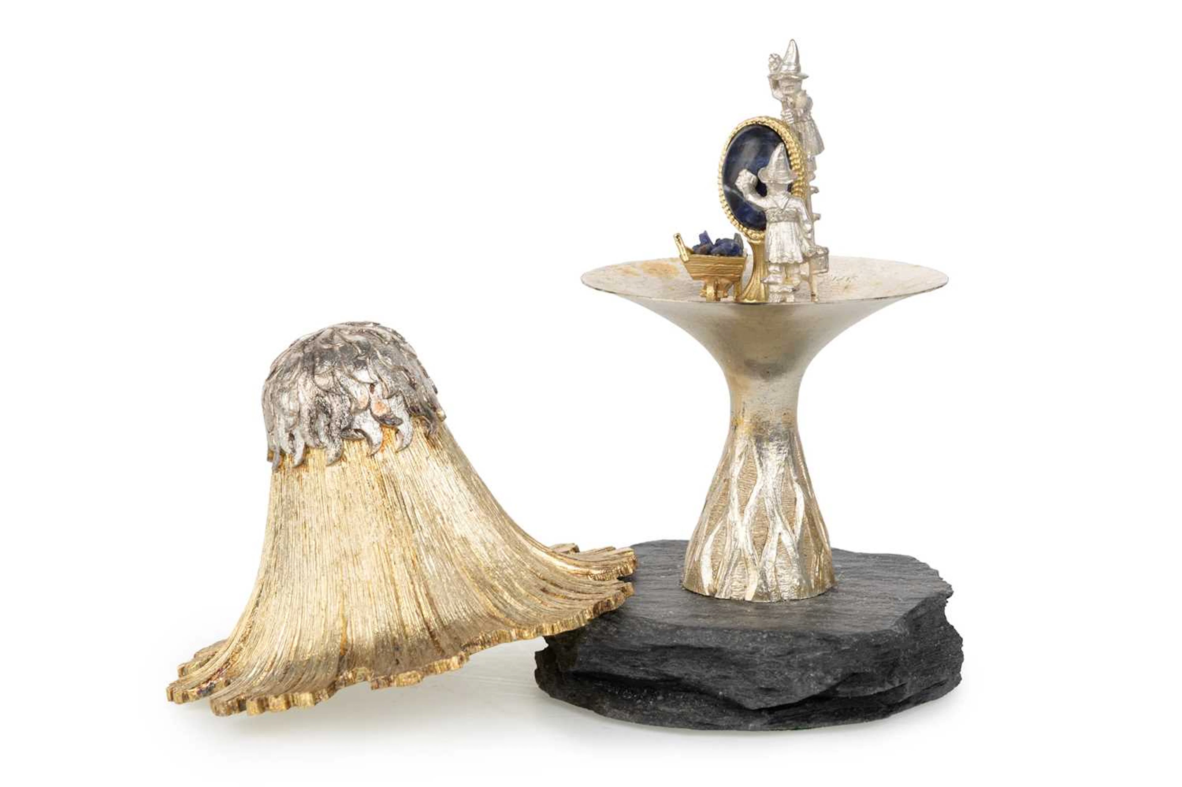 ELIZABETH II SILVER AND SILVER GILT SURPRISE MUSHROOM MAKER CHRISTOPHER