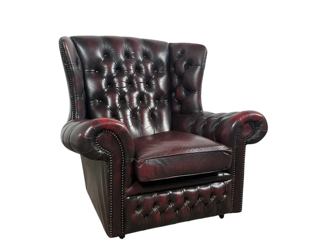 CHESTERFIELD WINGBACK ARMCHAIR MID 20TH CENTURY