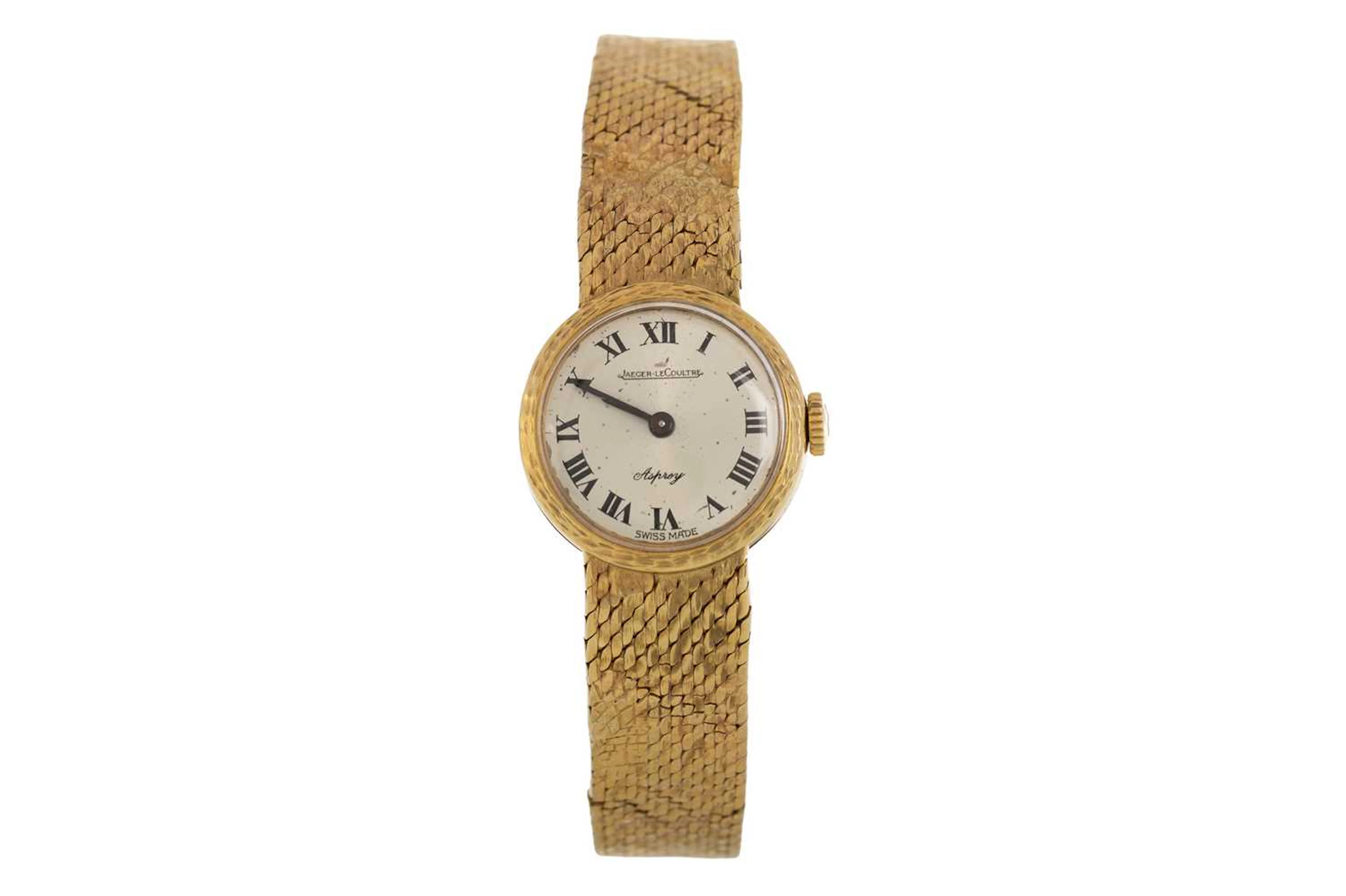JAEGER-LeCOULTRE FOR ASPREY NINE CARAT GOLD MANUAL WIND WRIST WATCH