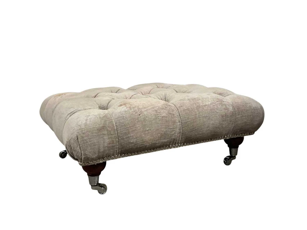 CONTEMPORARY UPHOLSTERED FOOTSTOOL LATE 20TH/EARLY 21ST CENTURY
