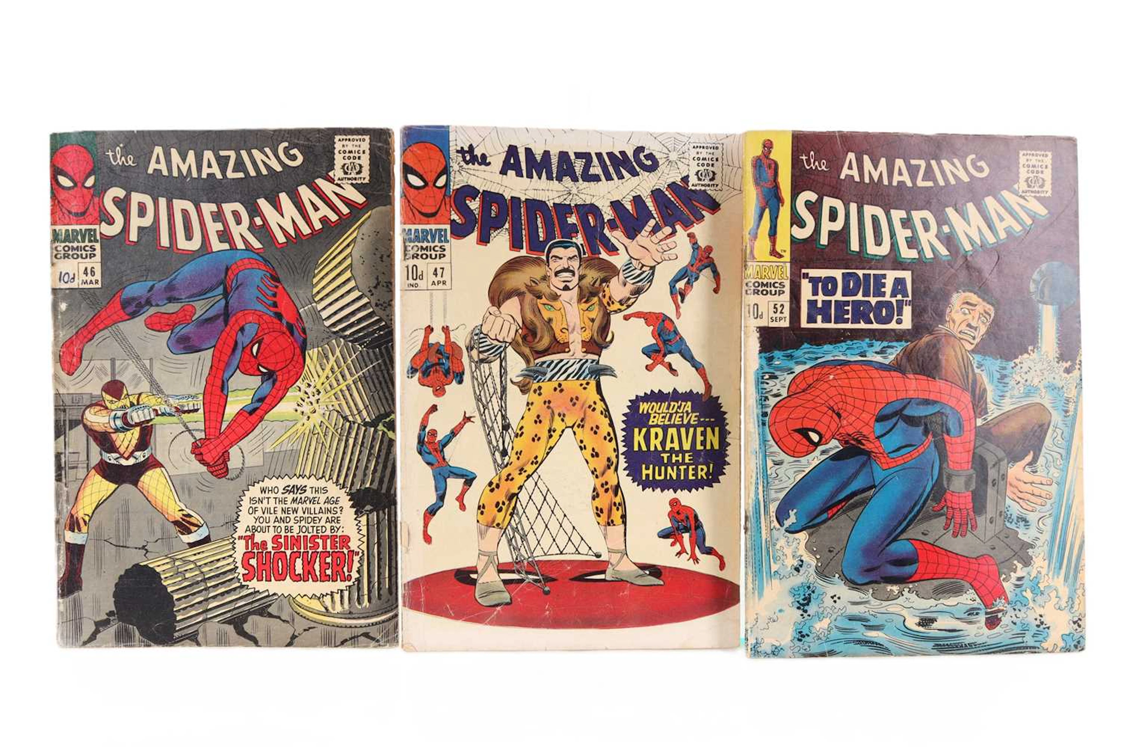 MARVEL-THE AMAZING SPIDER-MAN ISSUES 46, 47 & 52 1967
