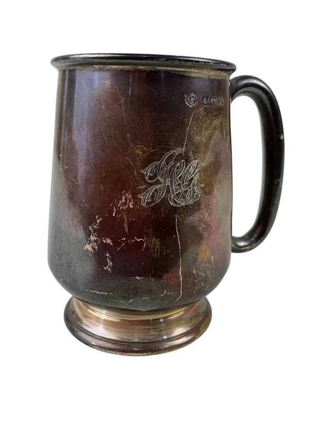 GEORGE V SILVER MUG MAKER BARKER BROTHERS, BIRMINGHAM 1936