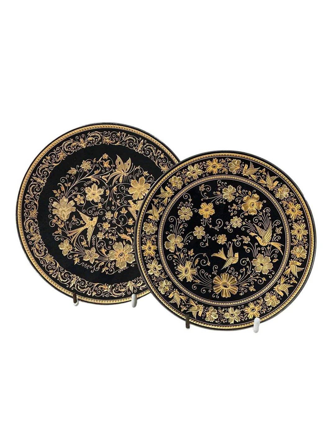 TWO CREDAN DAMASCENE DISHES, LATE 20TH CENTURY ALONG WITH AN INDIAN