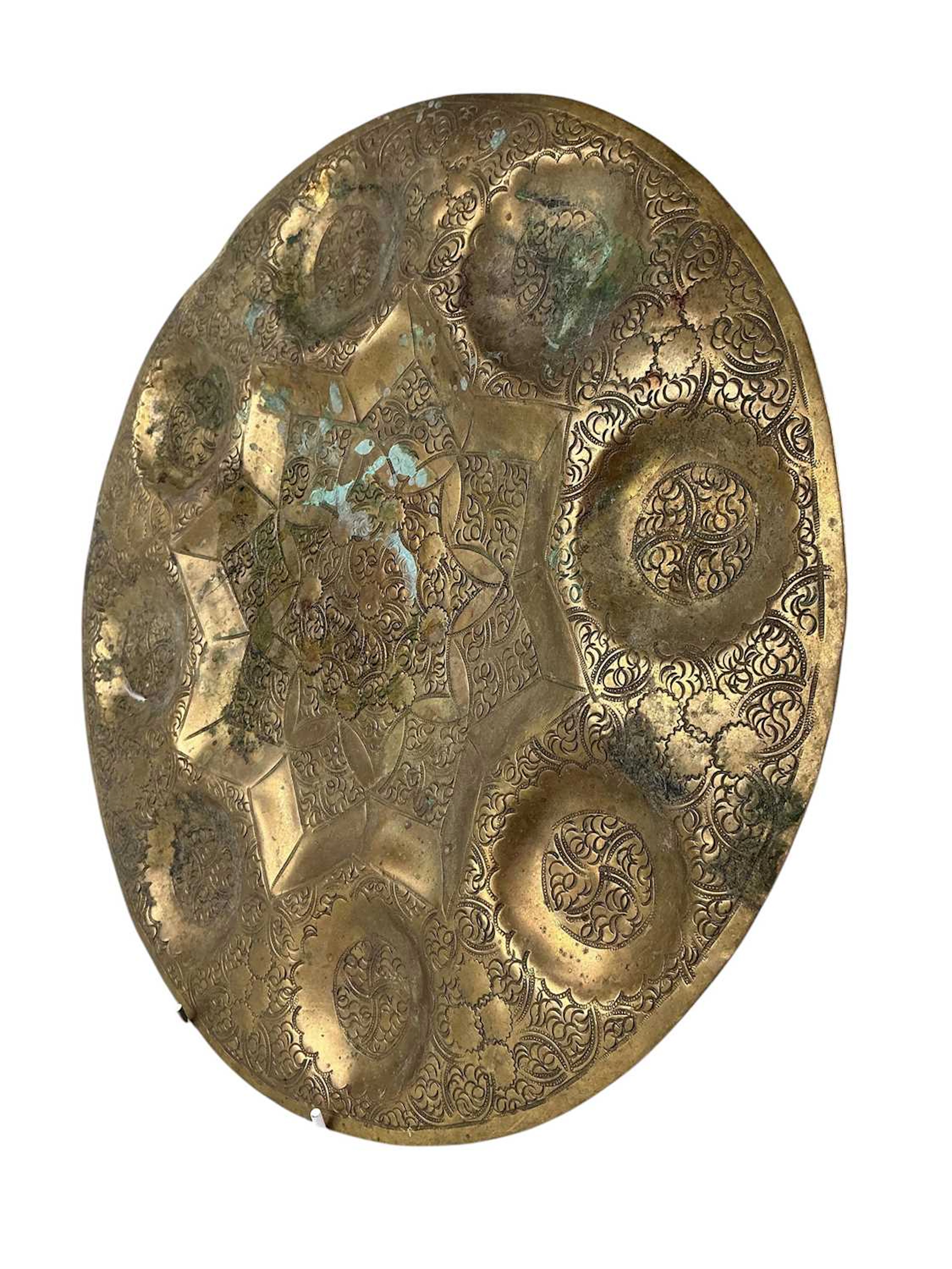 BRASS TRAY, LATE 19TH/EARLY 20TH CENTURY AND OTHER ITEMS