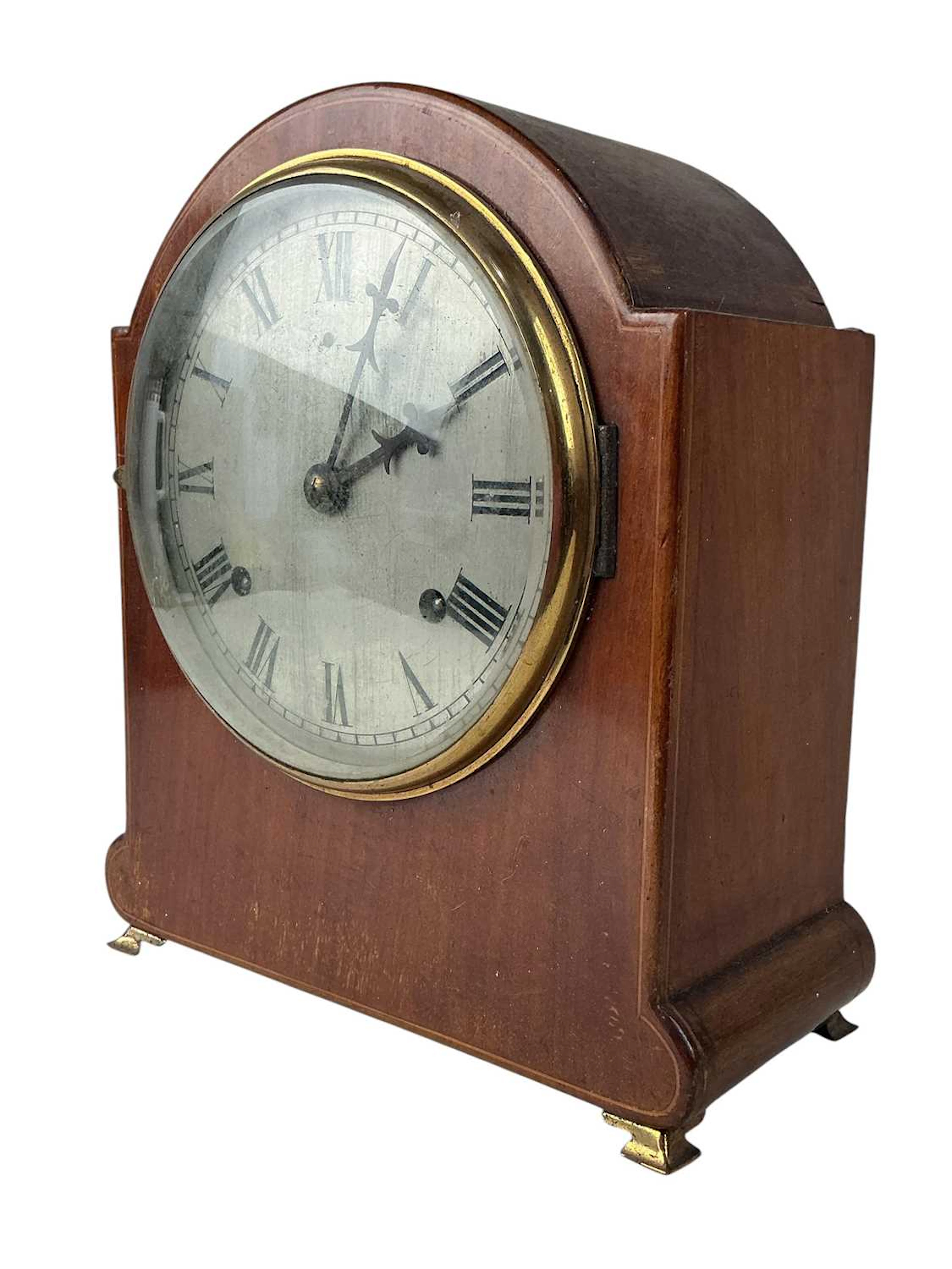 MAHOGANY CASED MANTEL CLOCK EARLY 20TH CENTURY