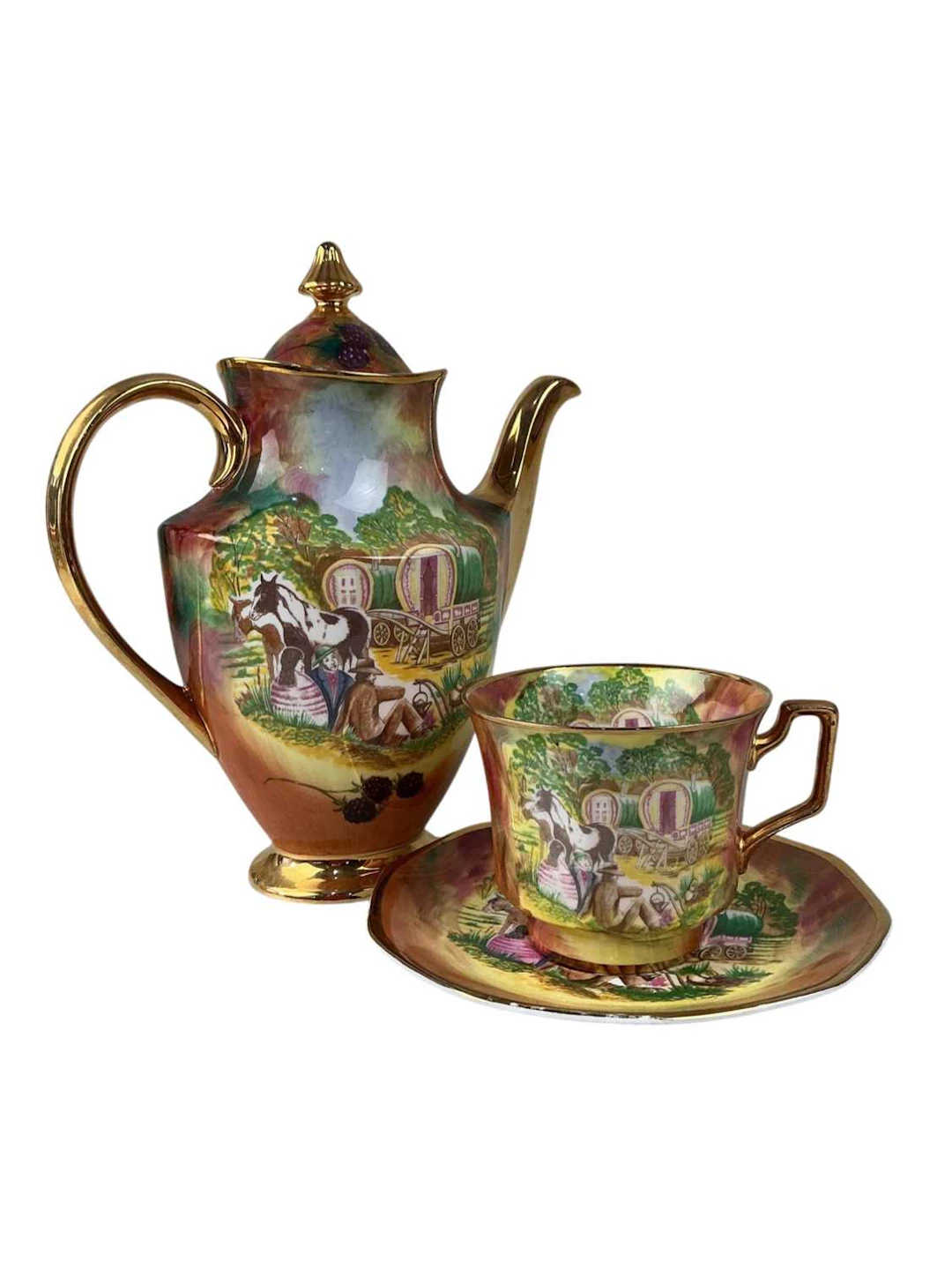 BARONESS TEA AND COFFEE SERVICE, LATE 20TH CENTURY ALONG WITH A TUSCAN