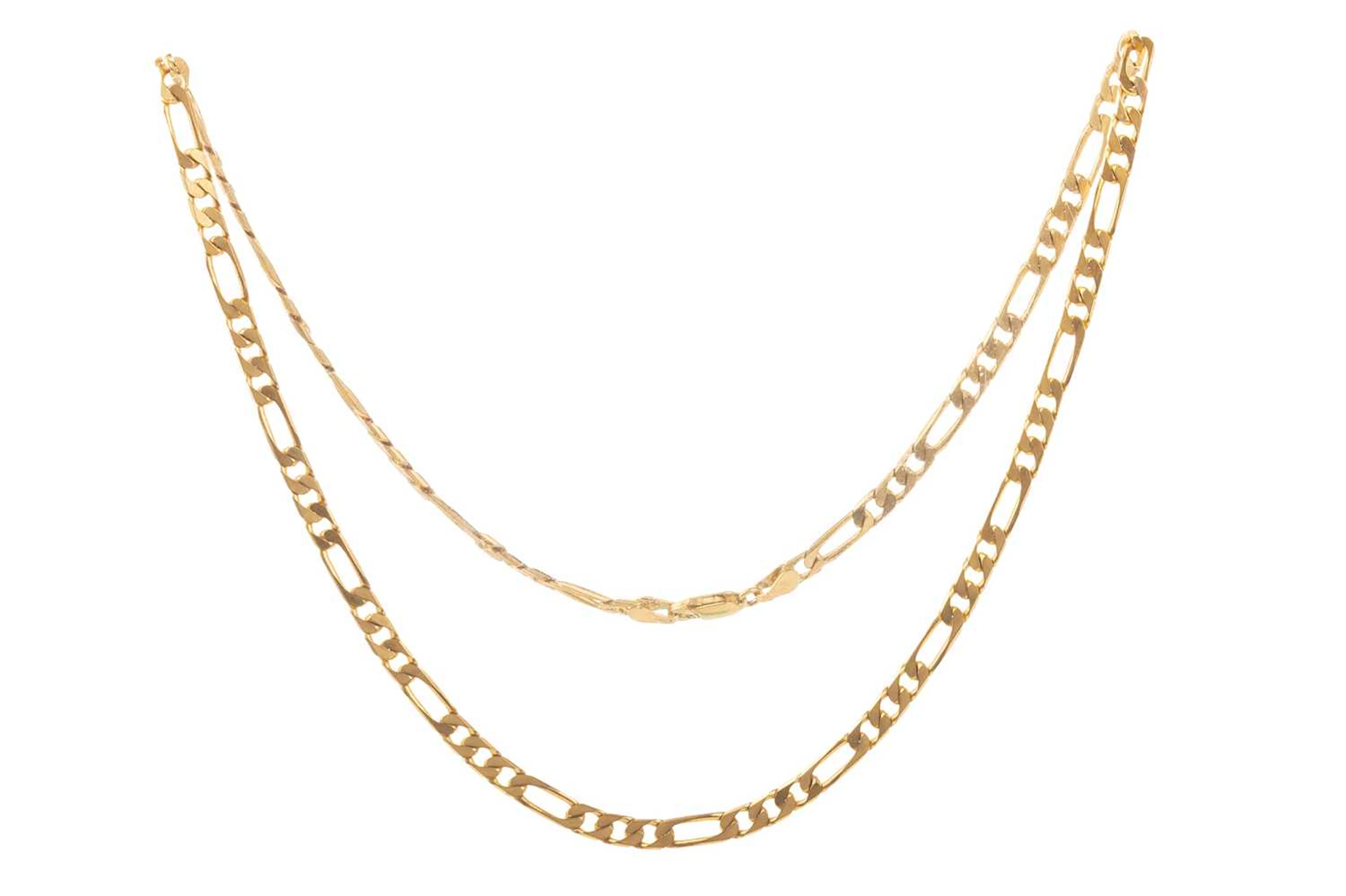 GOLD FIGARO CHAIN LATE 20TH CENTURY