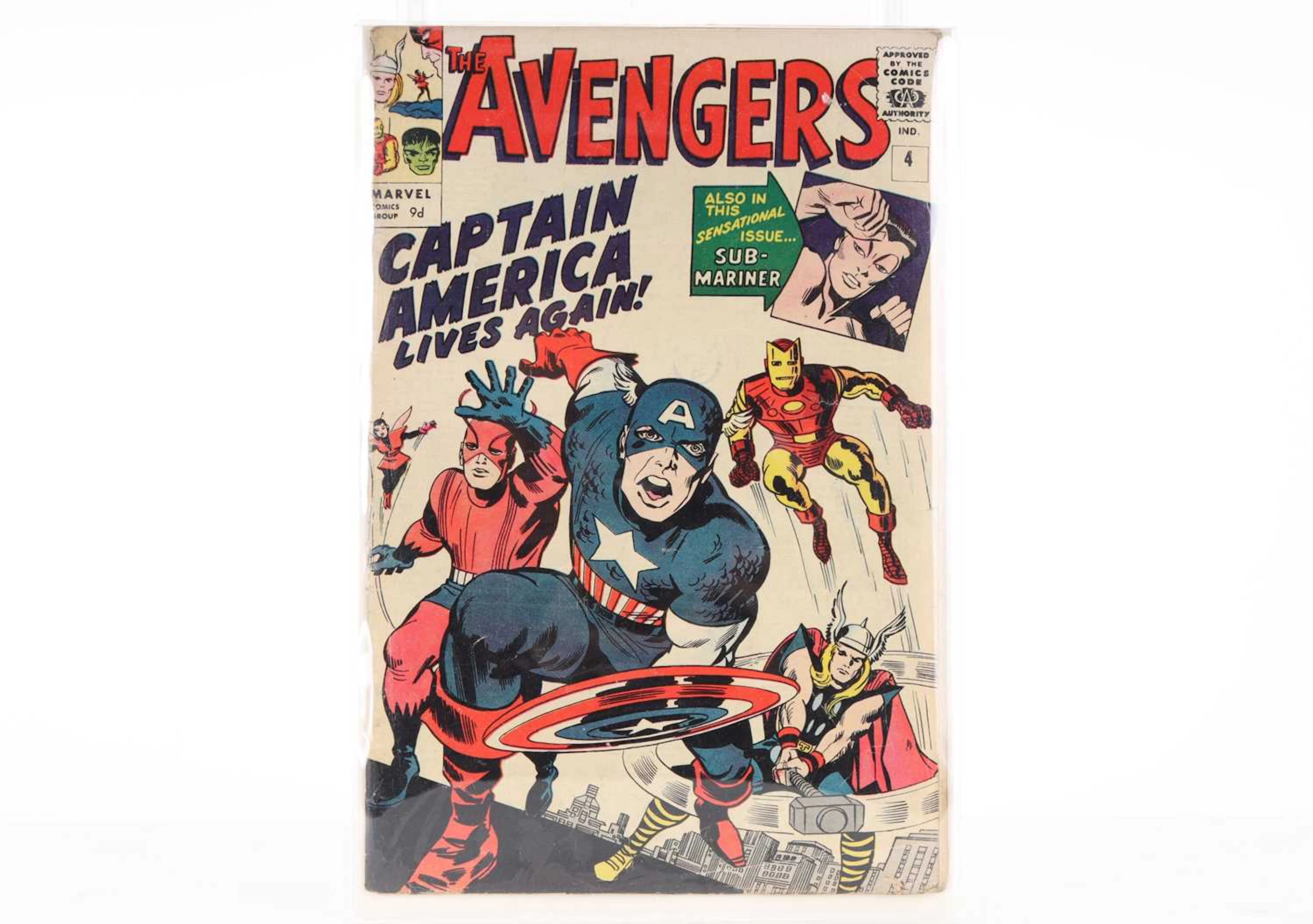 MARVEL THE AVENGERS #4, CAPTAIN AMERICA RETURNS 1964