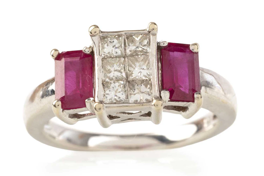 RUBY AND DIAMOND DRESS RING LATE 20TH CENTURY