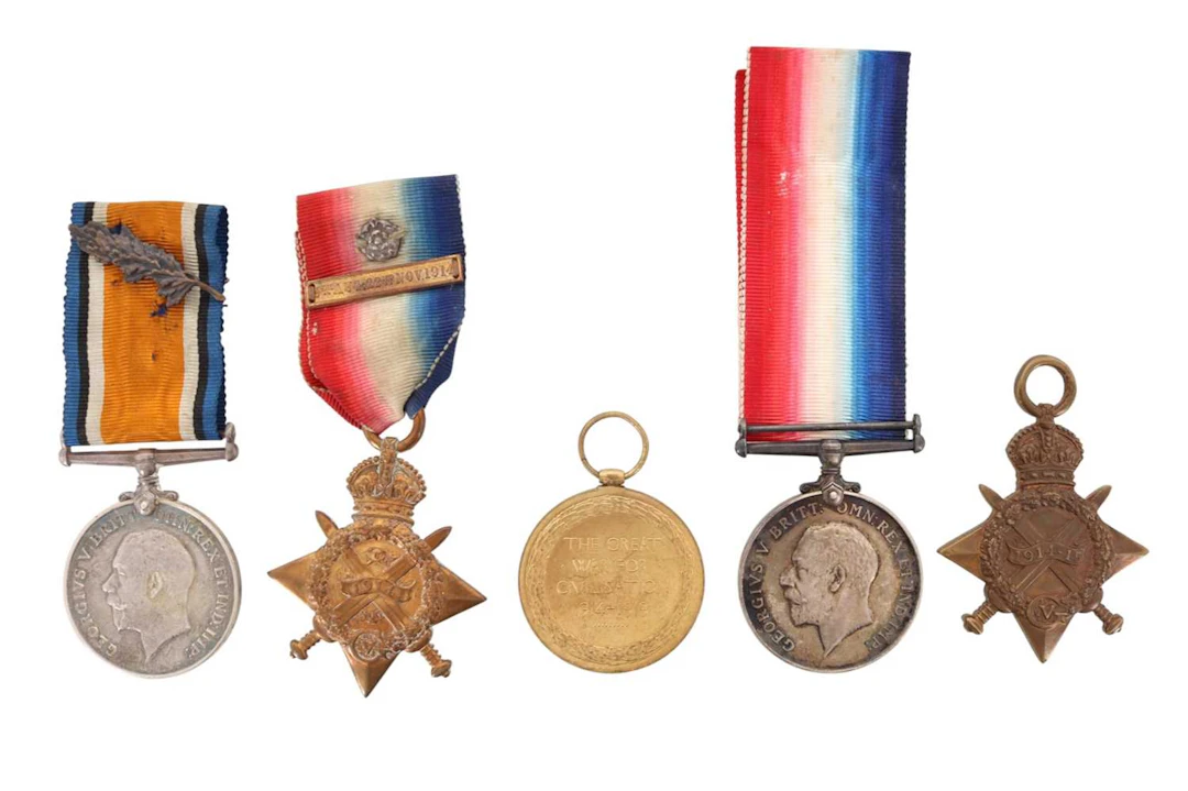 GROUP OF FIVE BOER WAR AND WWI MEDALS