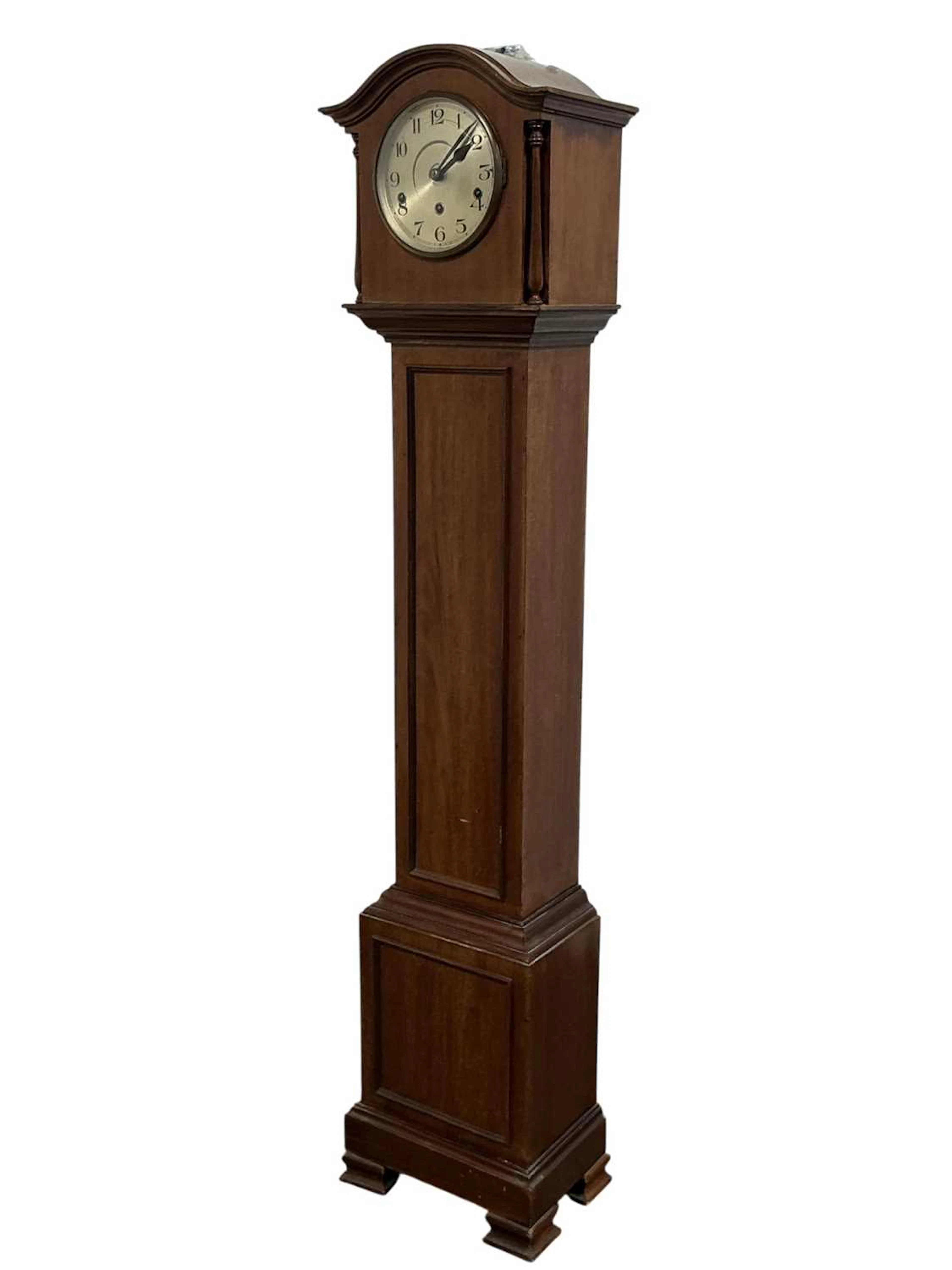 MAHOGANY GRANDMOTHER CLOCK MID 20TH CENTURY