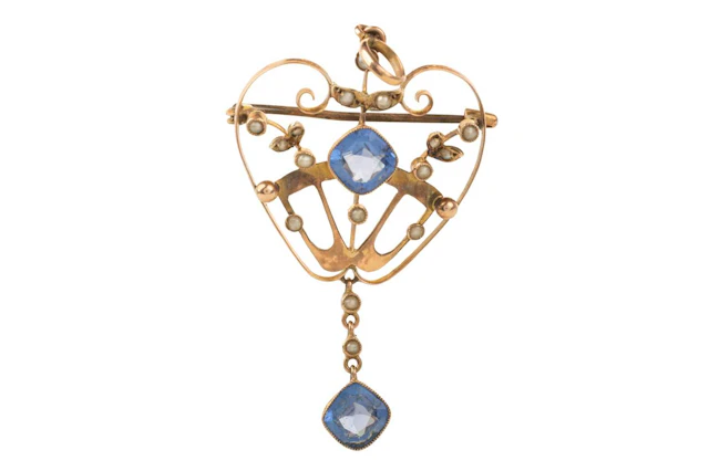 BLUE PASTE AND SEED PEARL HOLBEIN EARLY 20TH CENTURY