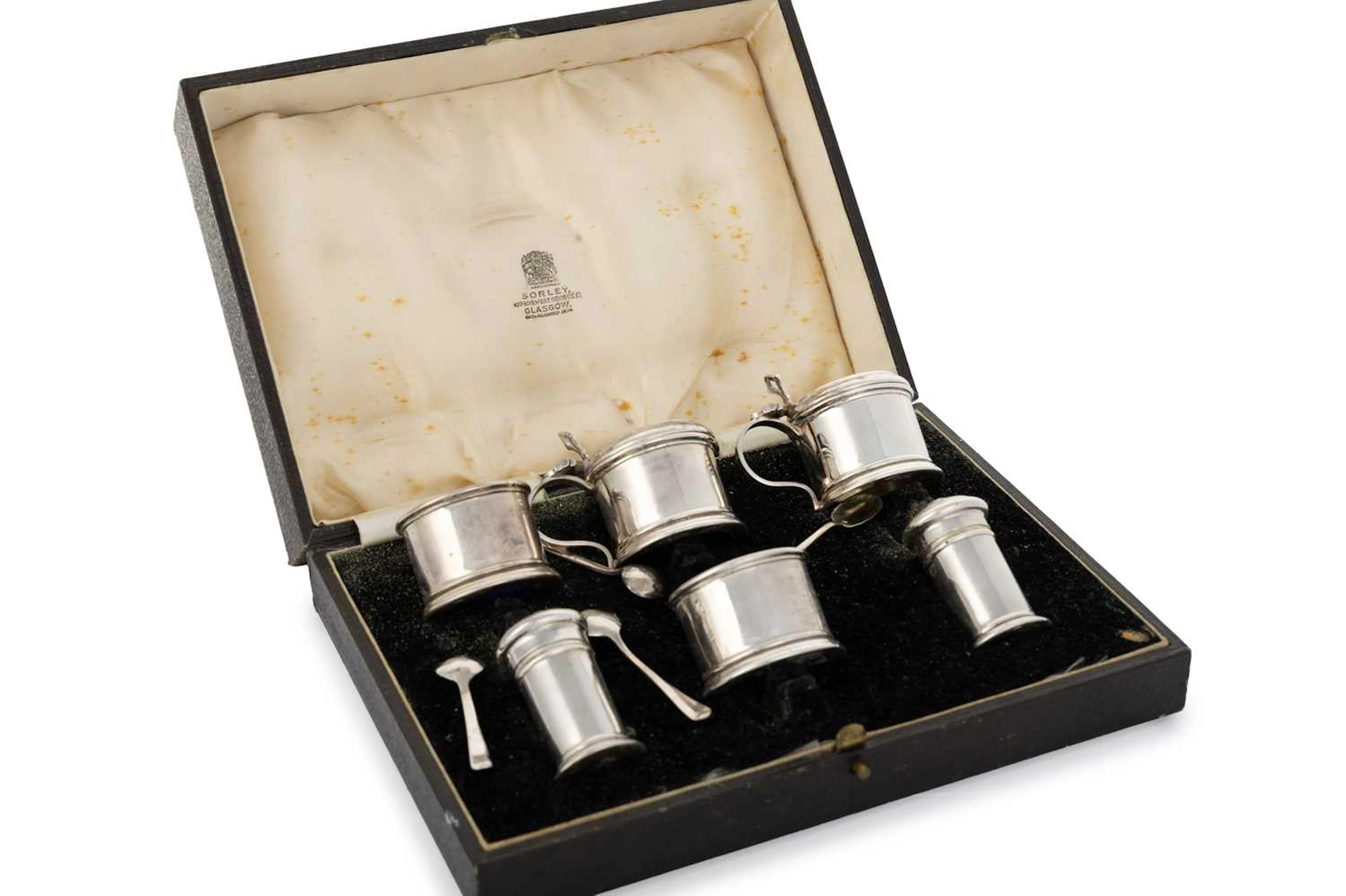GEORGE V SILVER CRUET SET MAKER BARKER BROTHERS, BIRMINGHAM 1936
