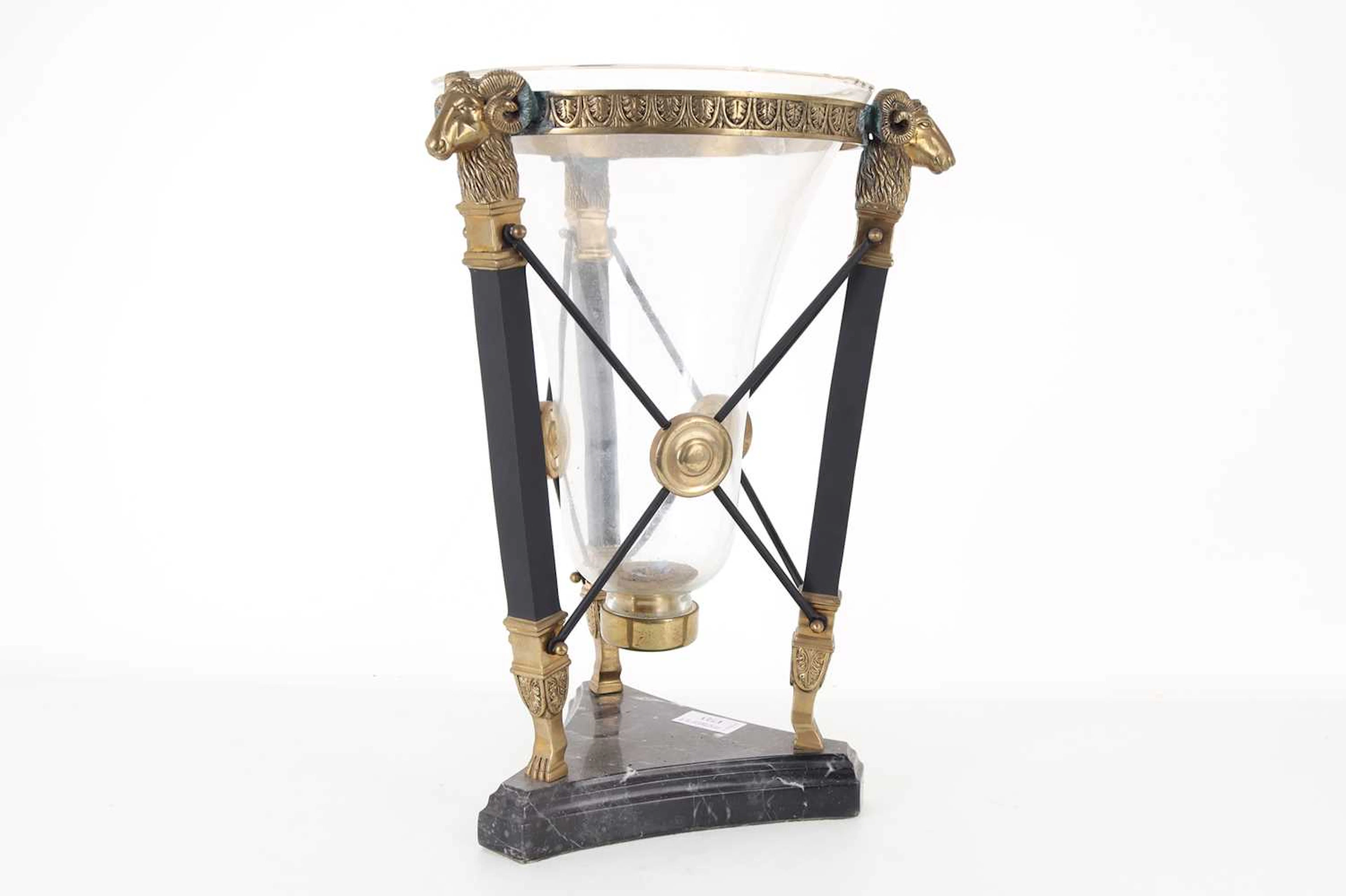 FRENCH EMPIRE STYLE HURRICANE LAMP EARLY 20TH CENTURY