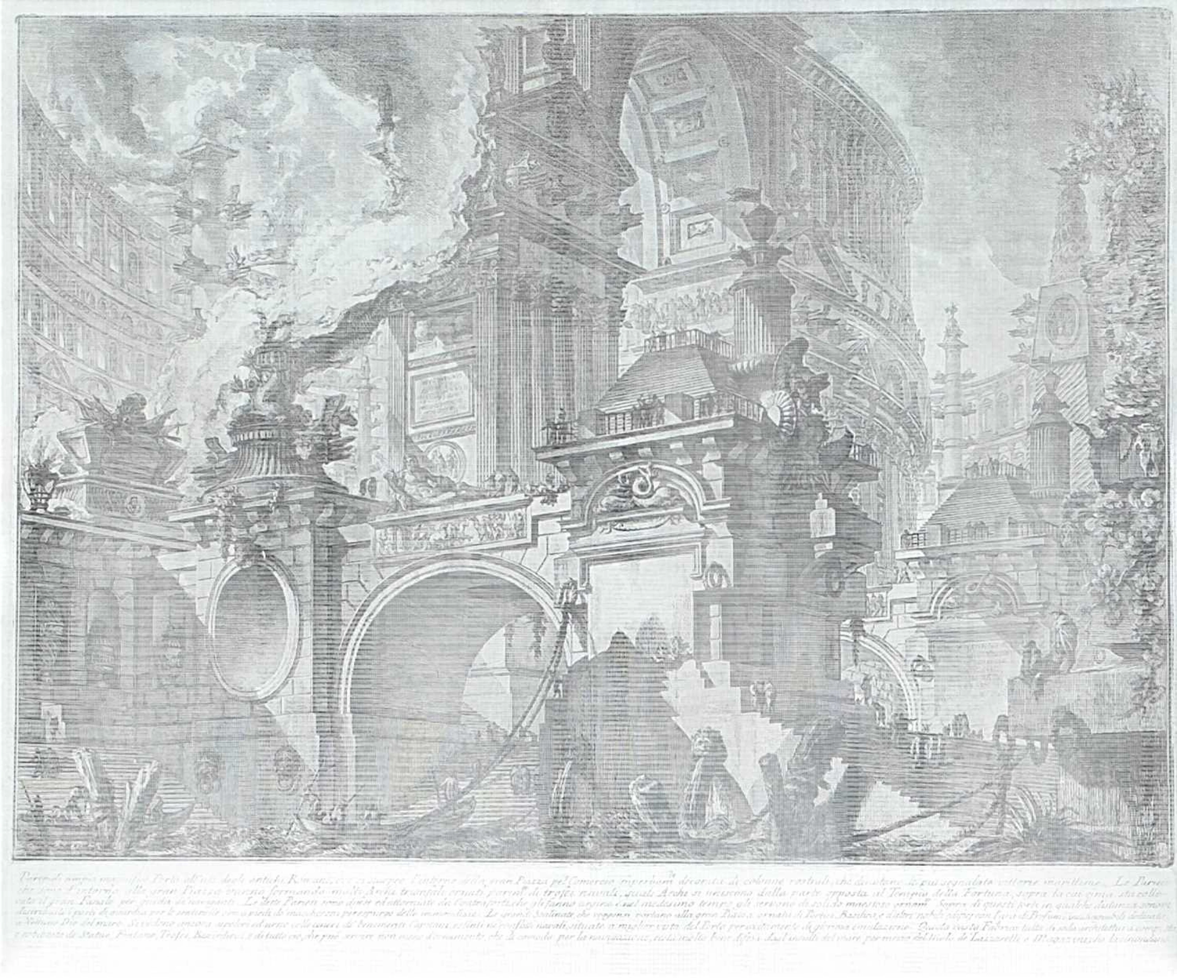 GIOVANNI BATTISTA PIRANESI PARTE DI AMPIO MAGNIFICO PORTO ALL'USO