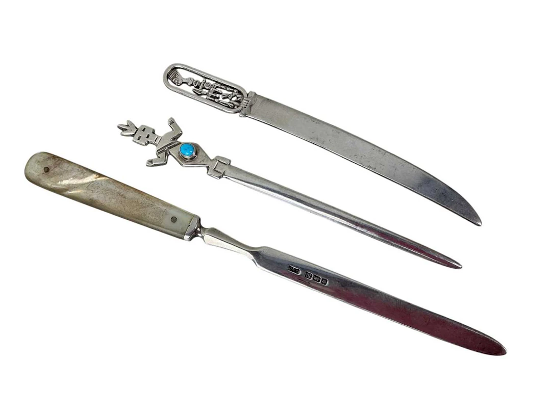 GROUP OF SILVER PAPER KNIVES MID/LATE 20TH CENTURY