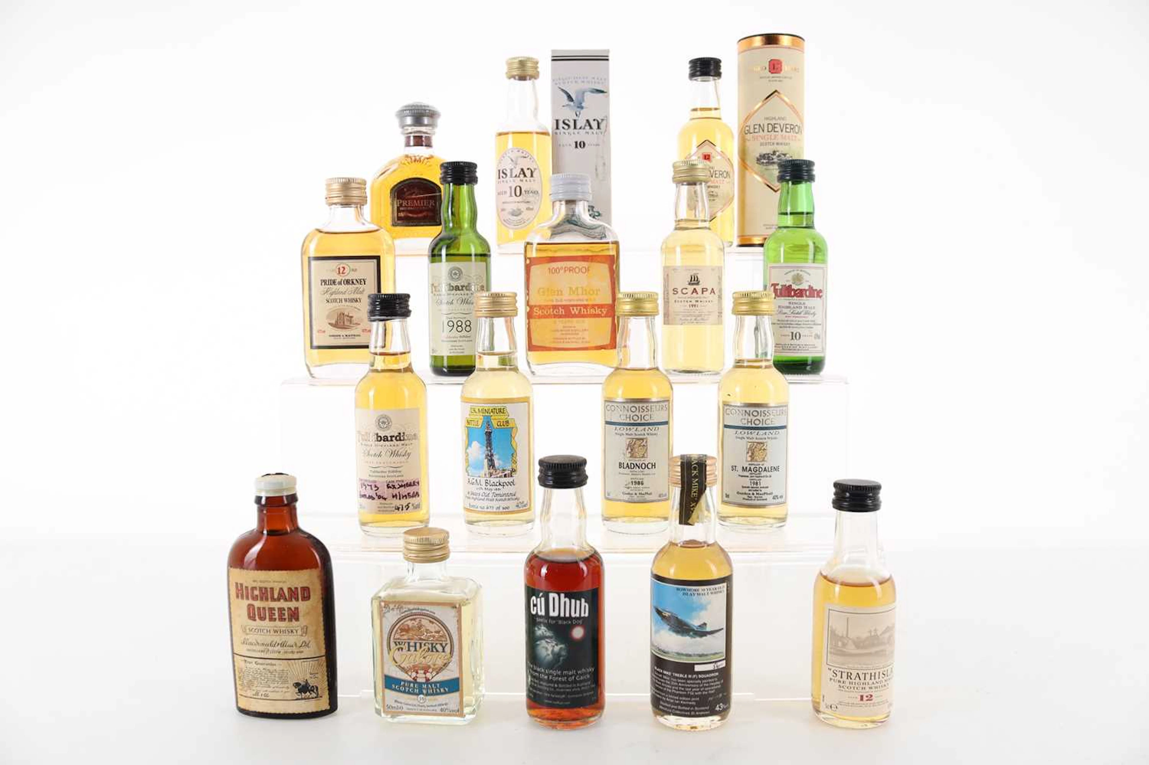 SEVENTEEN ASSORTED WHISKY MINIATURES INCLUDING GLEN MHOR 8 YEAR OLD