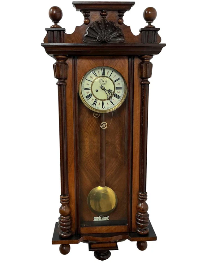VIENNA MAHOGANY WALL CLOCK EARLY 20TH CENTURY