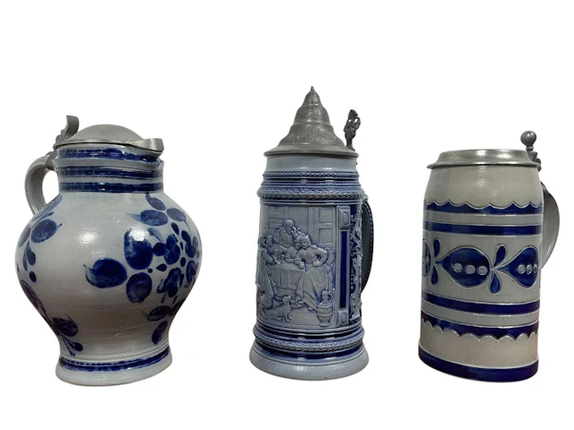 GERMAN CERAMIC BEER STEIN, MID 20TH CENTURY AND OTHER ITEMS
