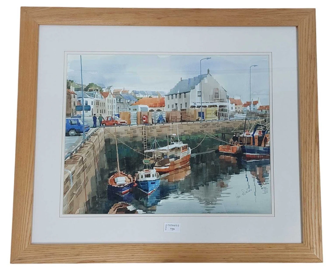 JAMES WALLACE (SCOTTISH 20TH CENTURY) HARBOUR SCENE
