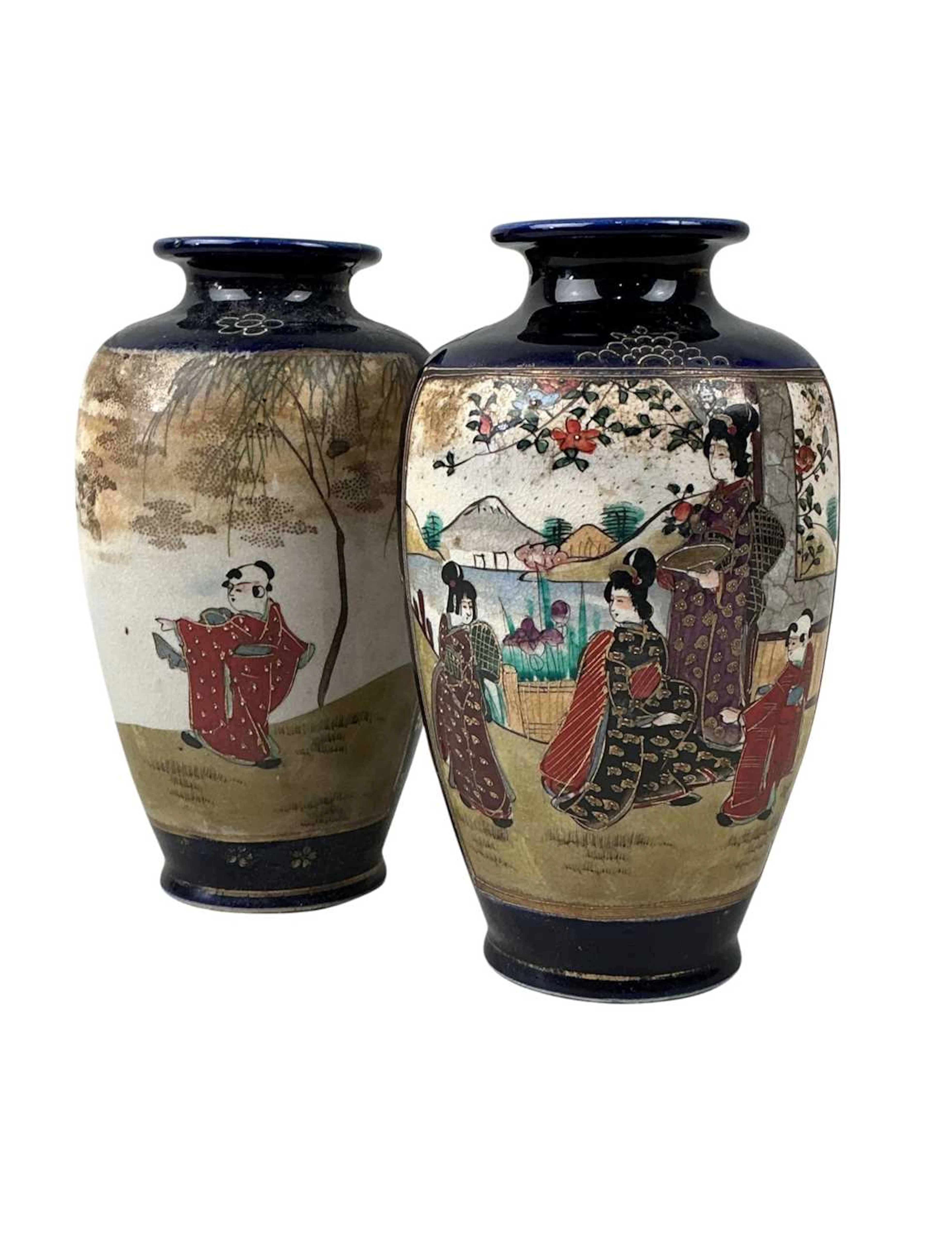PAIR OF JAPANESE SATSUMA VASES, LATE 20TH CENTURY AND OTHER CERAMICS