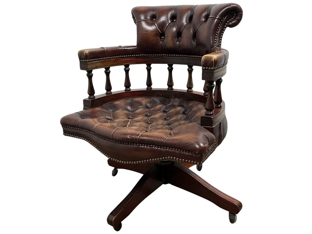 REPRODUCTION MAHOGANY CAPTAIN'S CHAIR LATE 20TH CENTURY