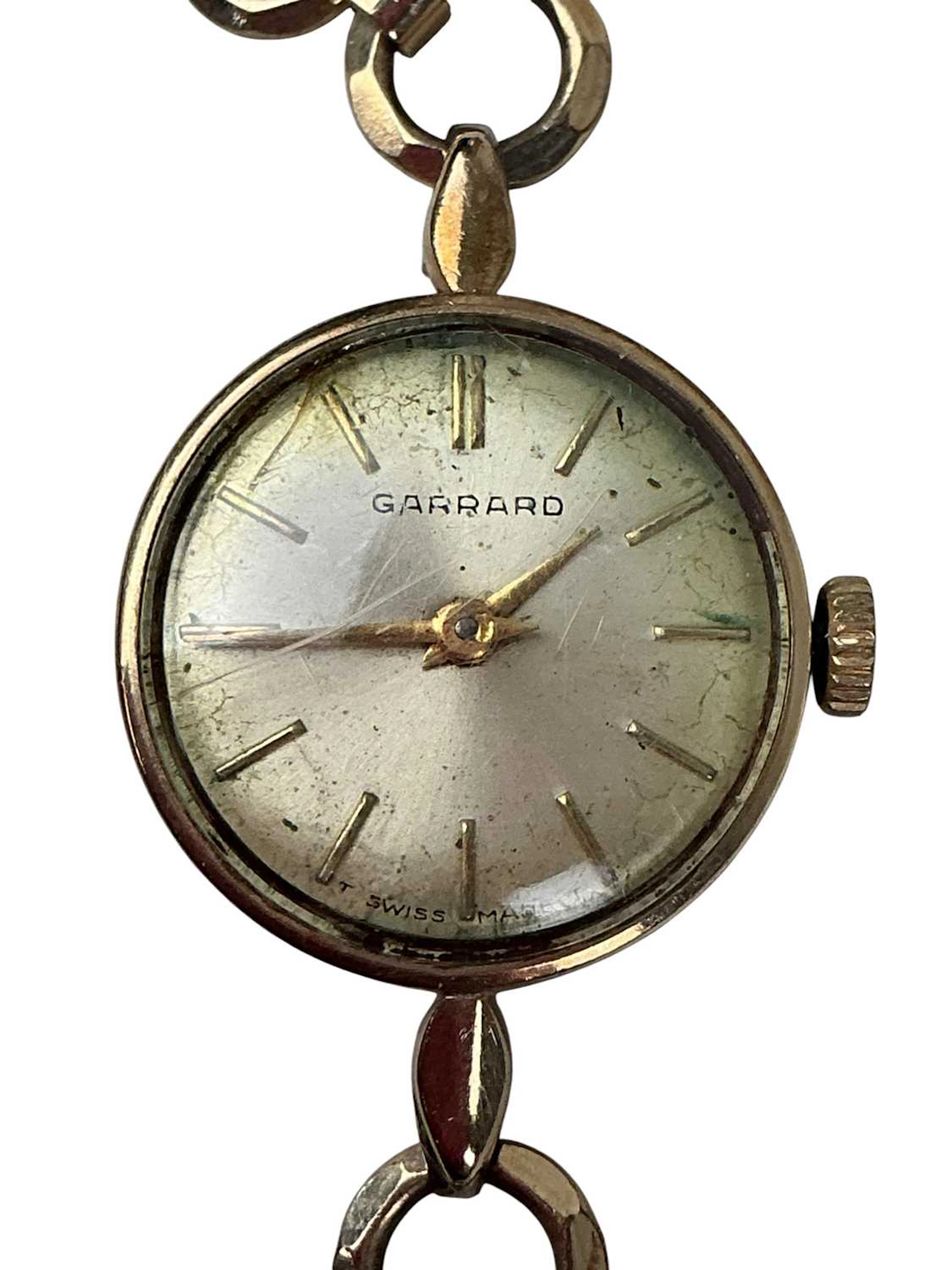 GARRARD GOLD CASED WRIST WATCH, MID 20TH CENTURY AND ANOTHER GOLD CASED WATCH