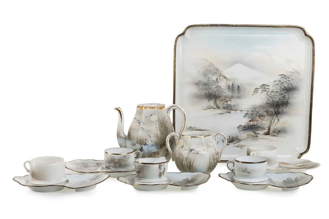 JAPANESE EGGSHELL PORCELAIN COFFEE SERVICE MID/LATE 20TH CENTURY