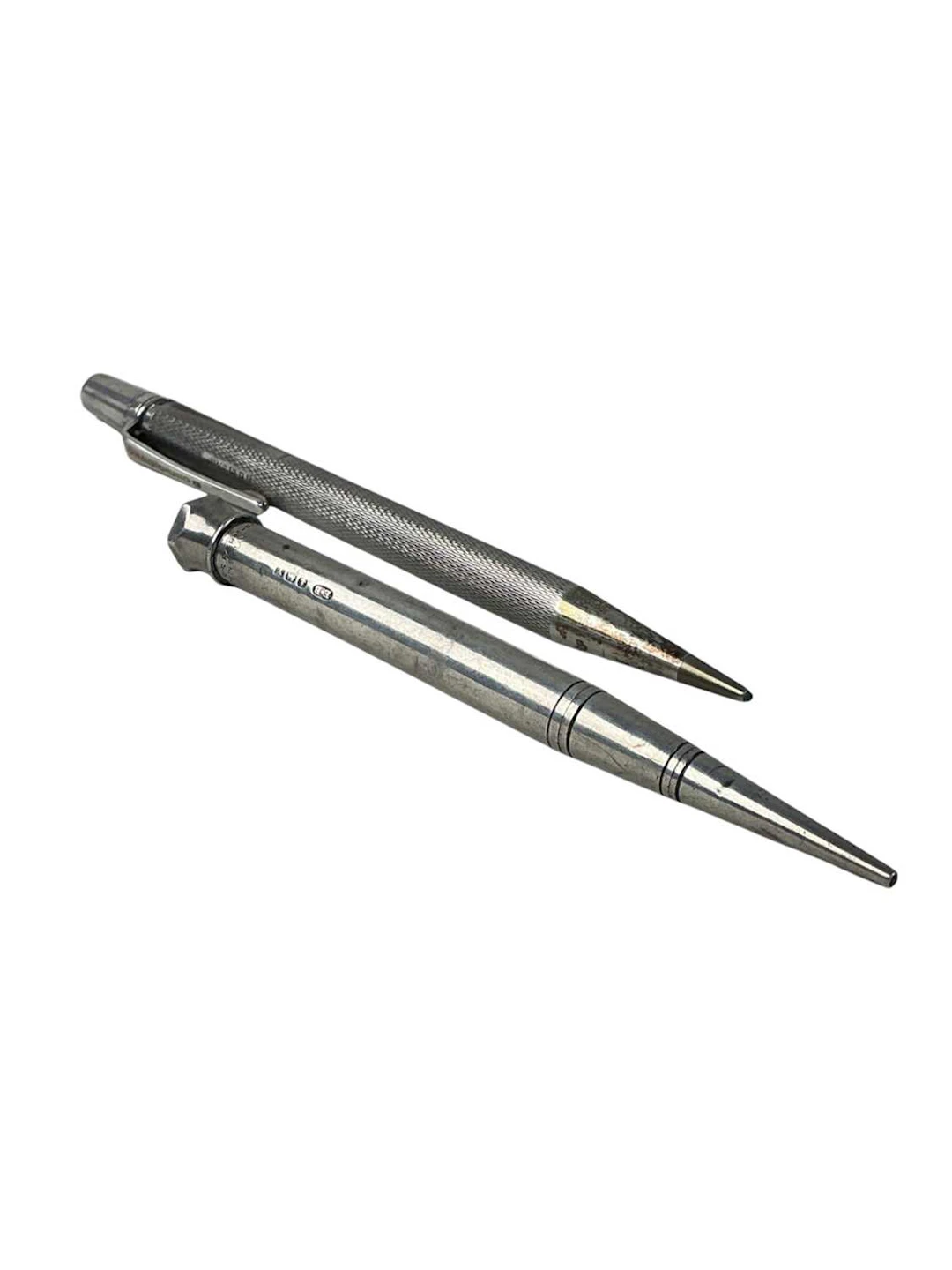 TWO SILVER PROPELLING PENCILS MID 20TH CENTURY