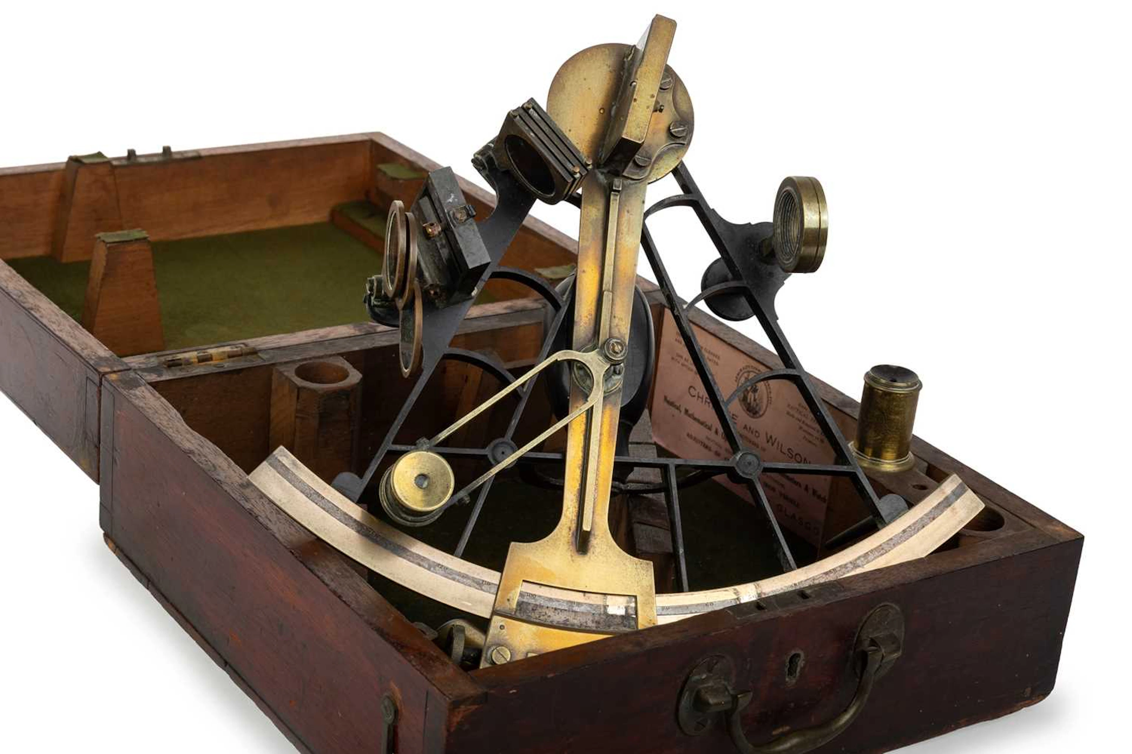 CHRISTIE & WILSON OF GLASGOW BRASS SEXTANT LATE 19TH/EARLY 20TH CENTURY