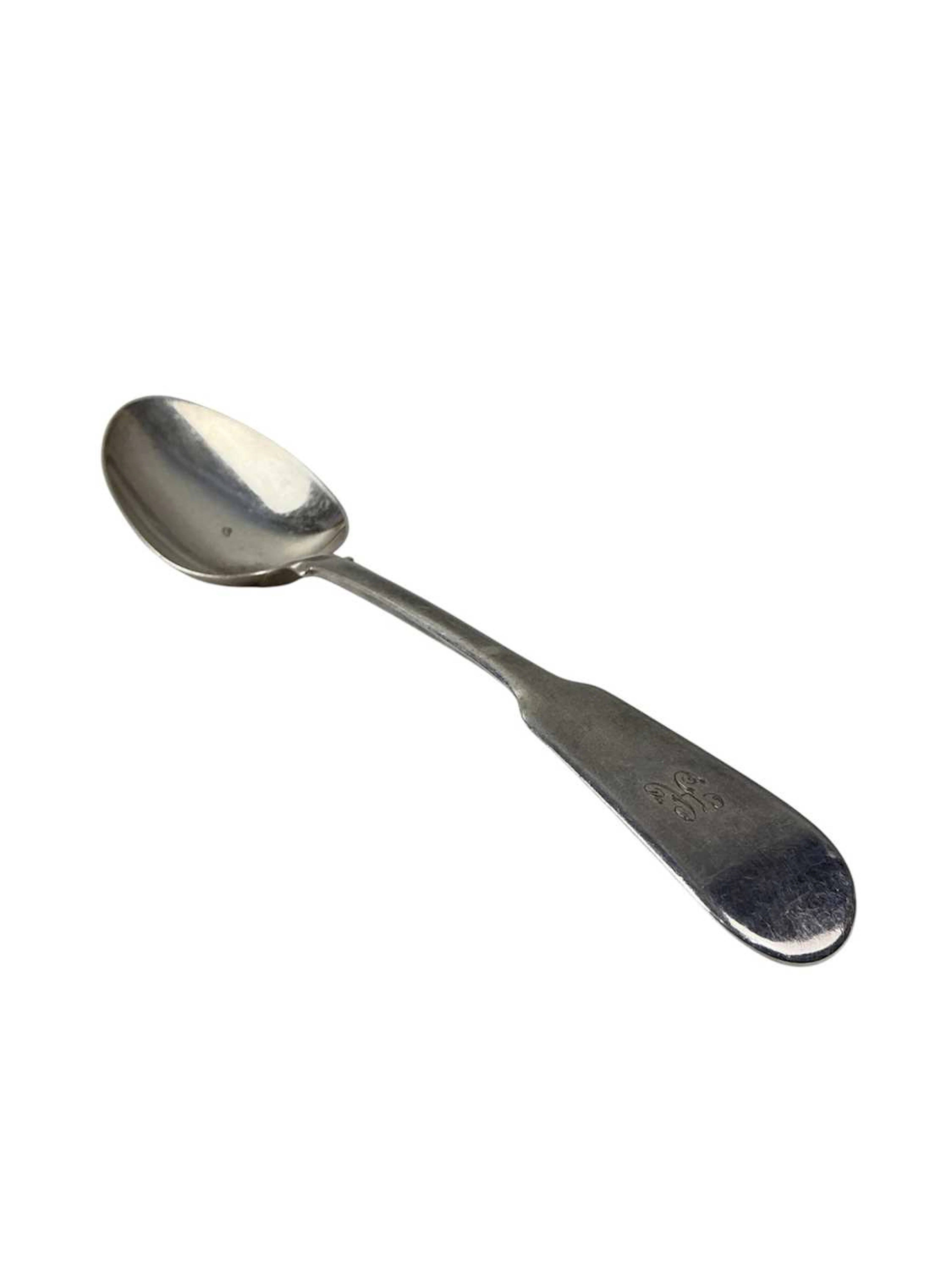 GEORGE III SILVER TABLE SPOON, LONDON 1818 AND OTHER SILVER