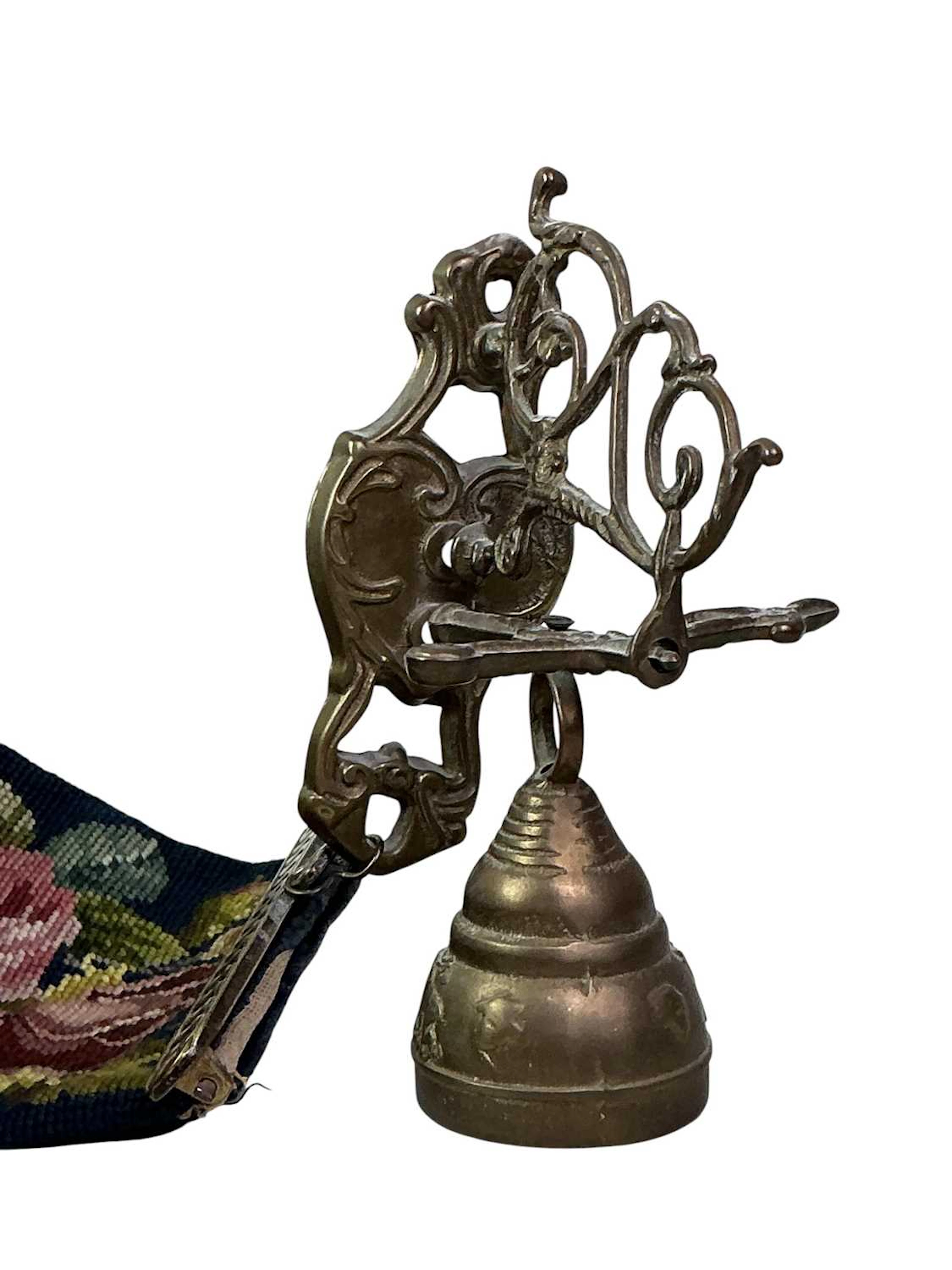 TAPESTRY AND BRASS BELL PULL AND OTHER ITEMS