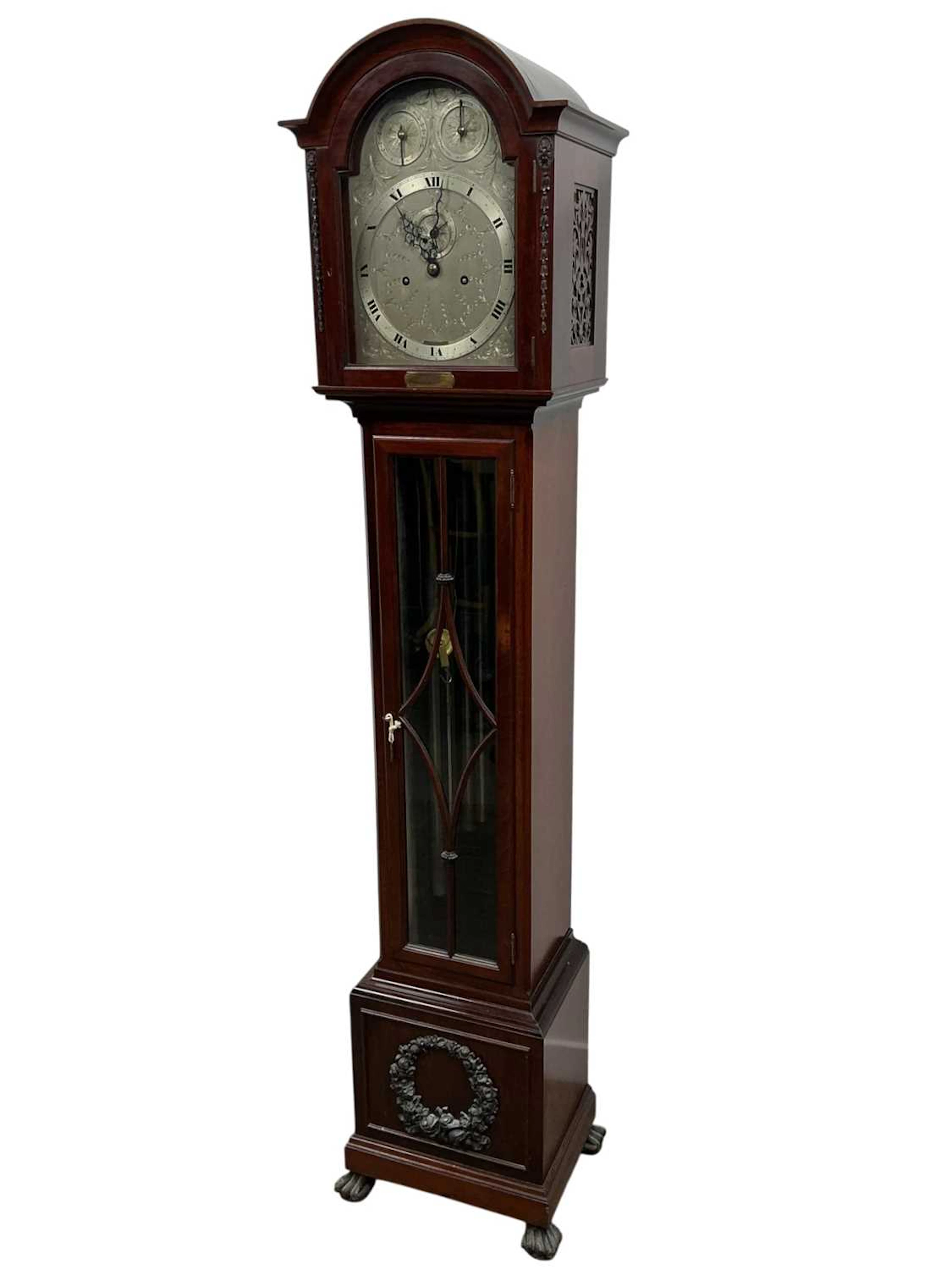 EDWARDIAN MAHOGANY LONGCASE CLOCK EARLY 20TH CENTURY