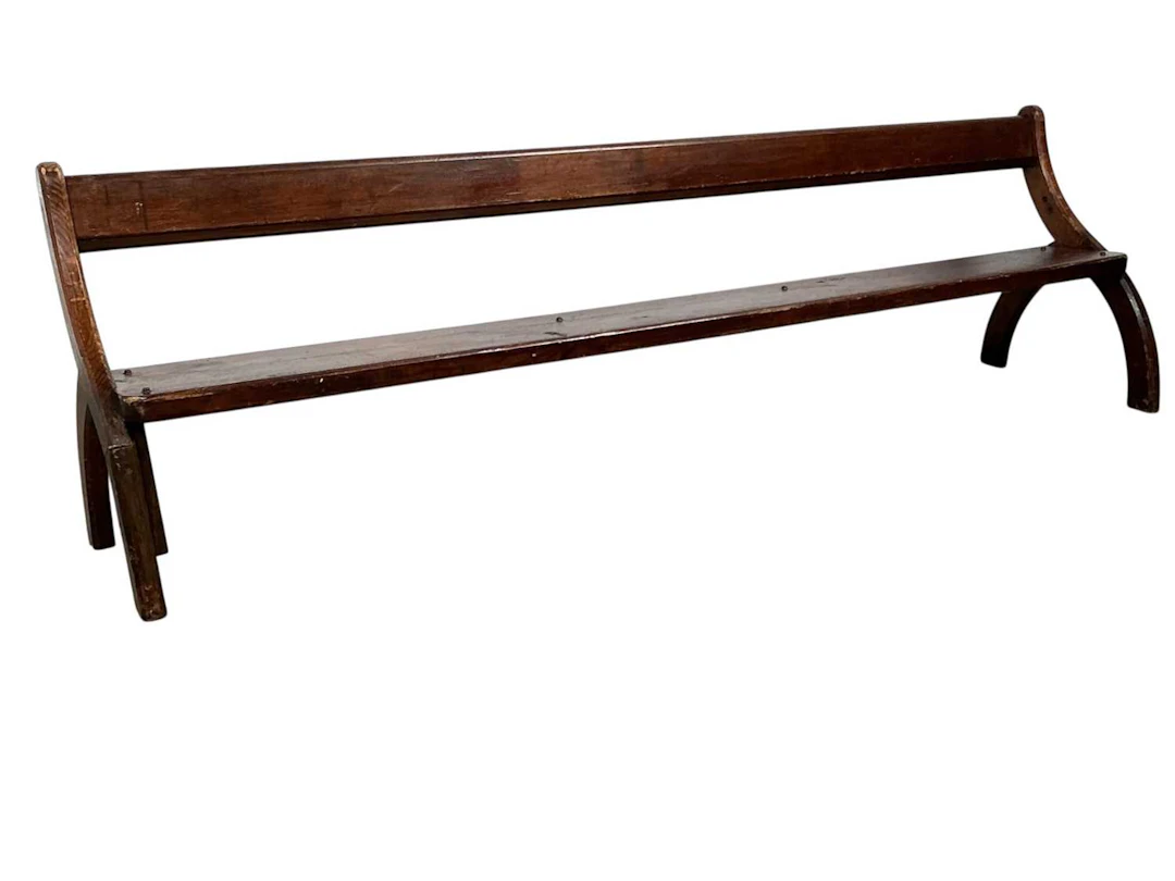 STAINED PINE CHURCH BENCH LATE 19TH CENTURY